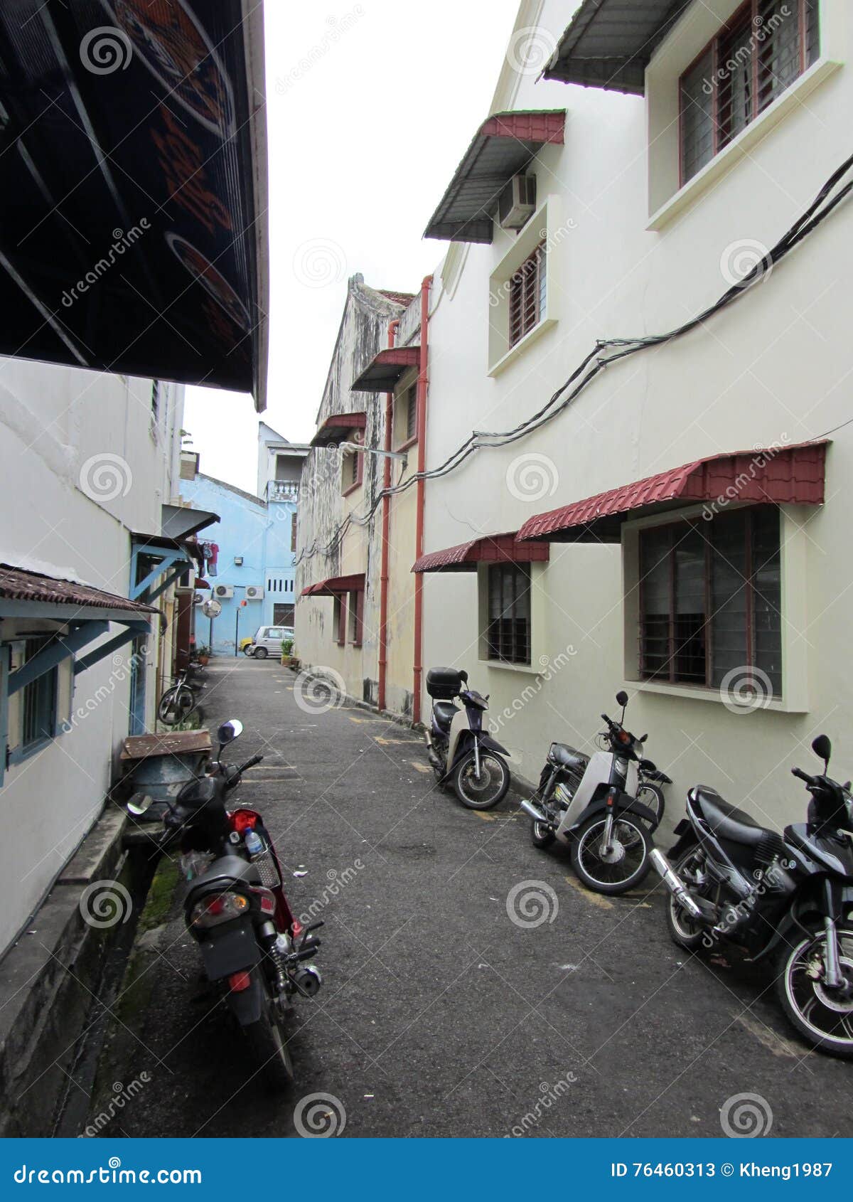 Back Alley stock image. Image of alley, motorbikes, back 76460313