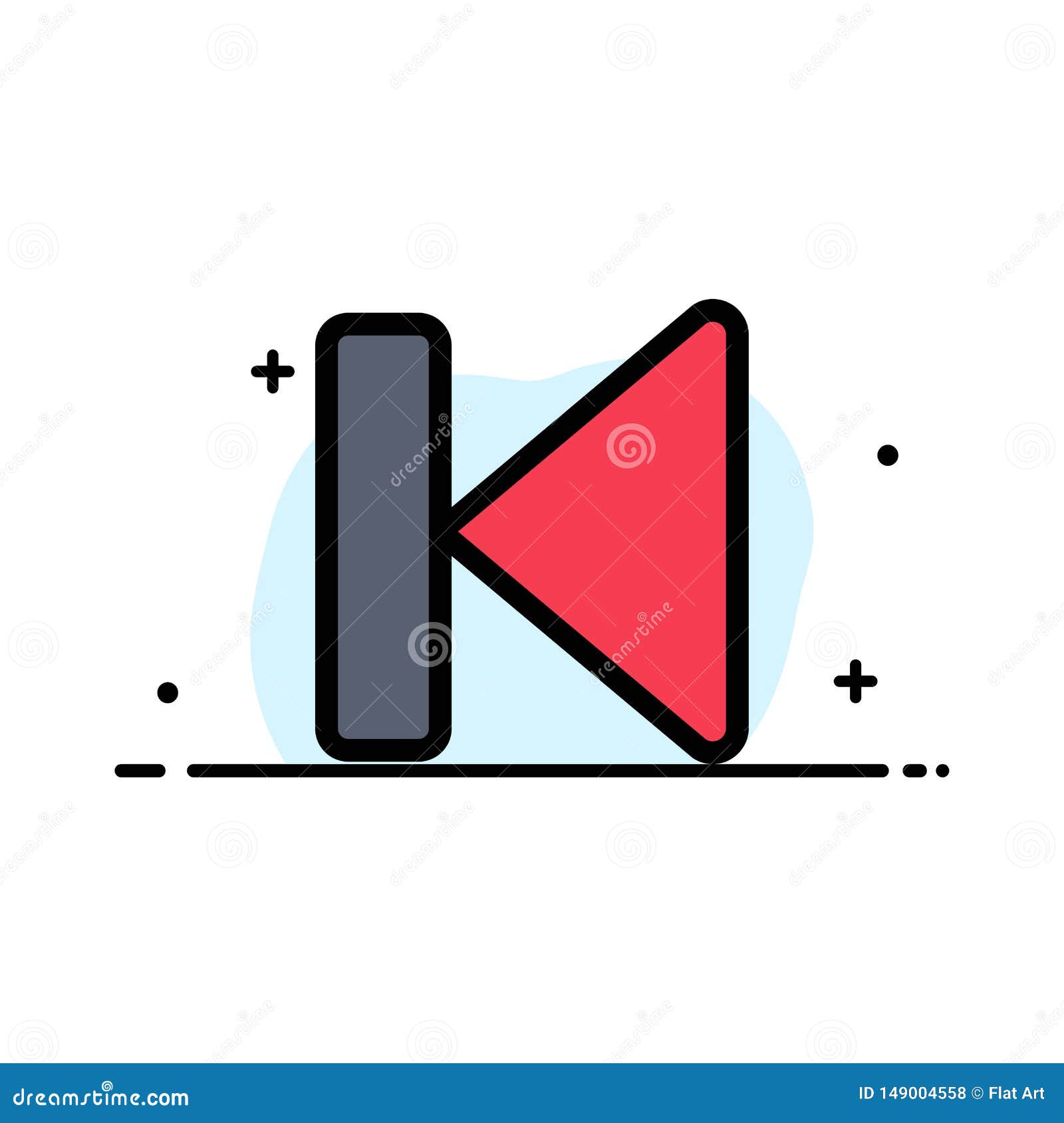 back, beginning, control, media, start  business flat line filled icon  banner template