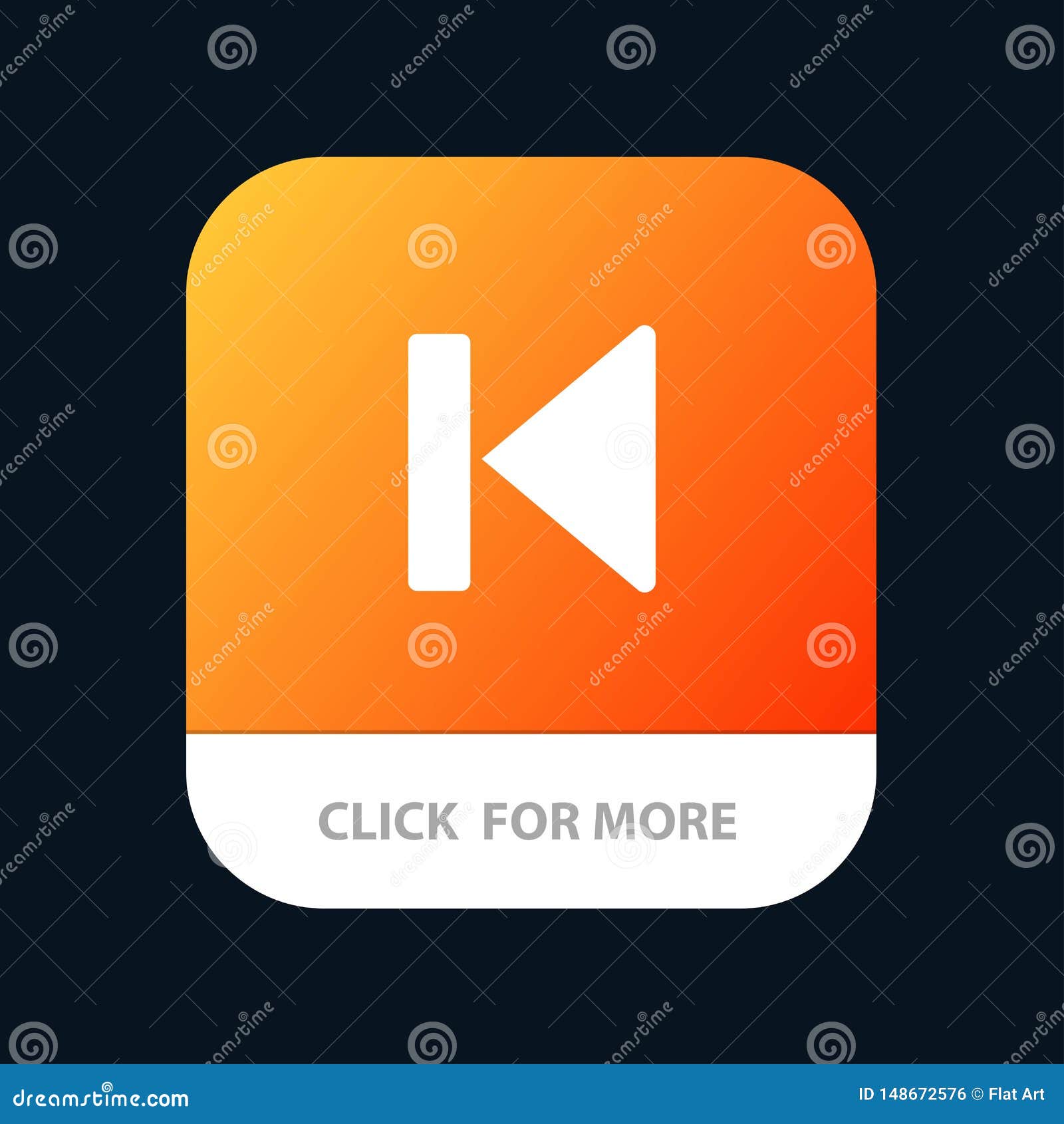 back, beginning, control, media, start mobile app button. android and ios glyph version