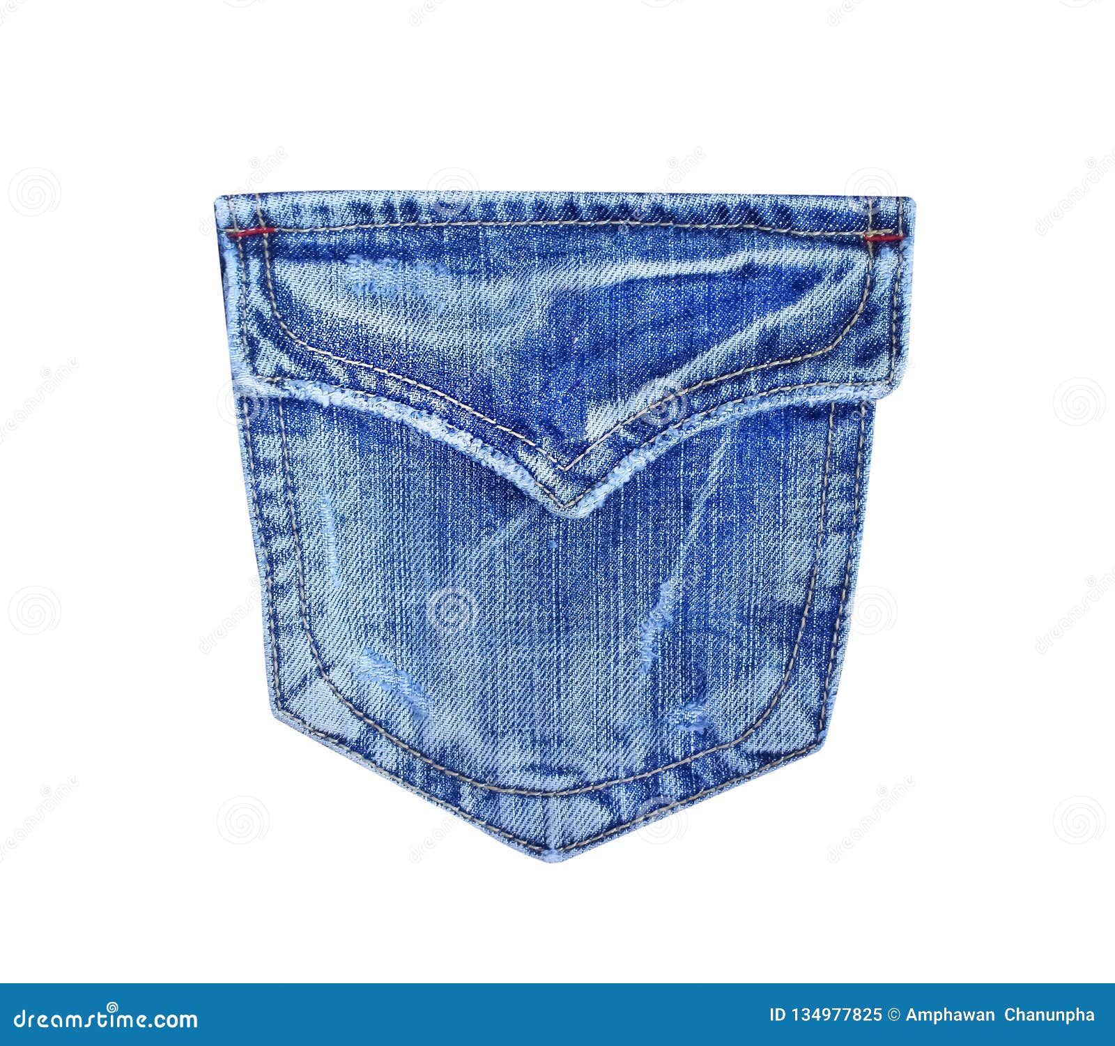 Back Blue Jeans Pocket Texture Isolated on White Background with ...