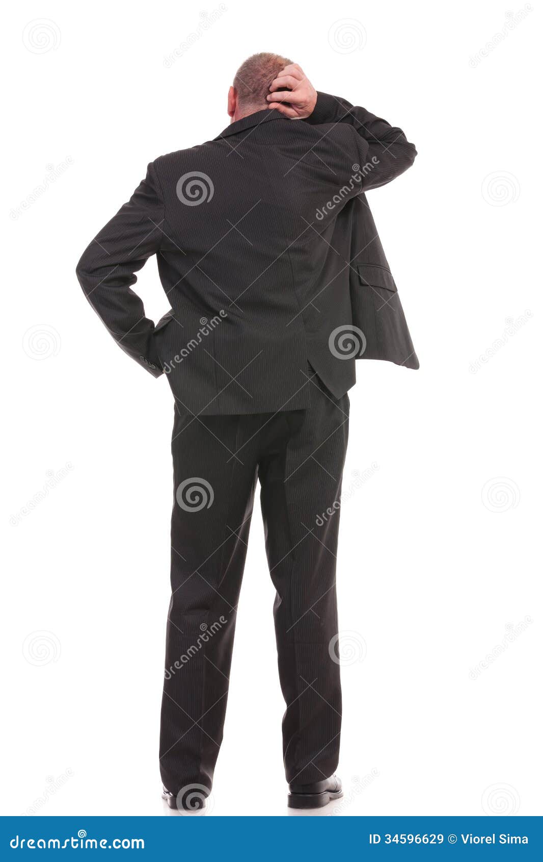 Back Of Confused Business Man Royalty Free Stock Images - Image: 34596629
