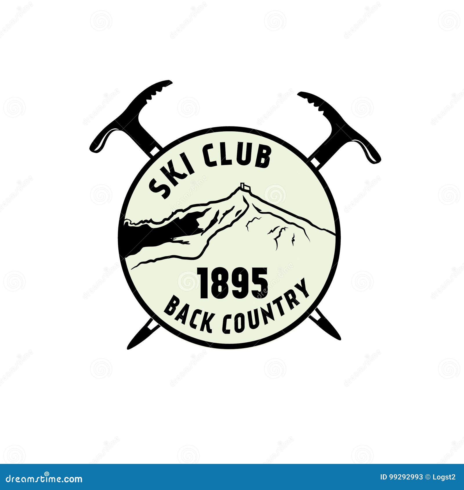 Back Country Skiing Vector Logo Stock Vector Illustration of hipster, design 99292993