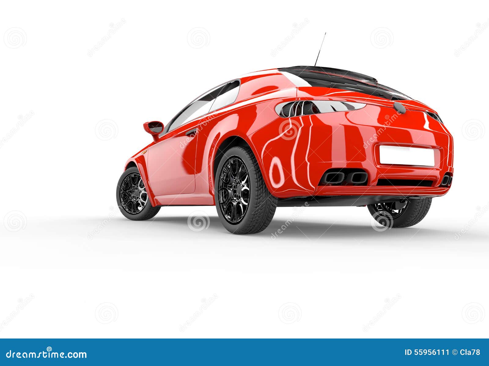 Back of a Generic Red Sport Car Stock Illustration Illustration of