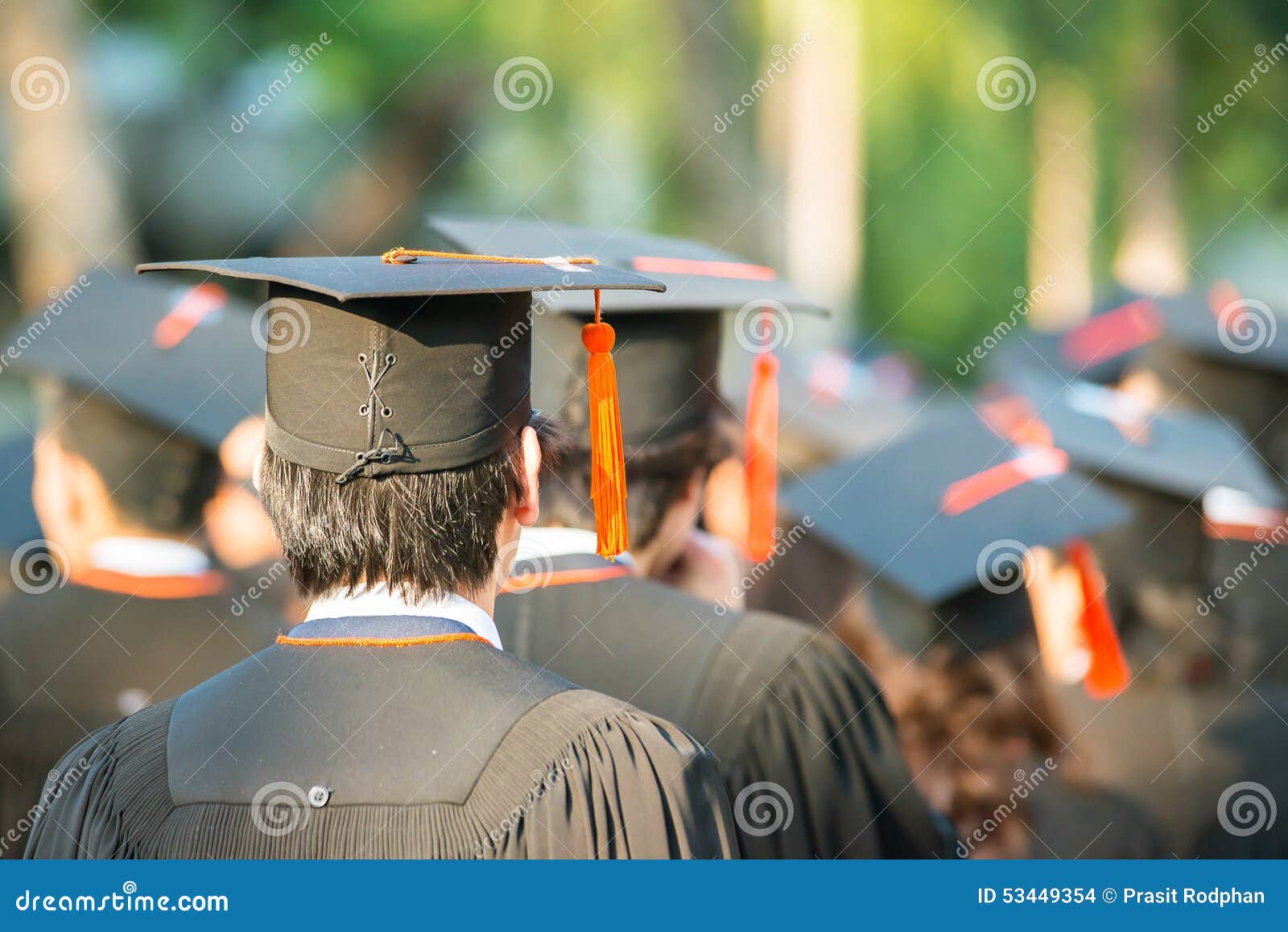 back of graduates during commencement
