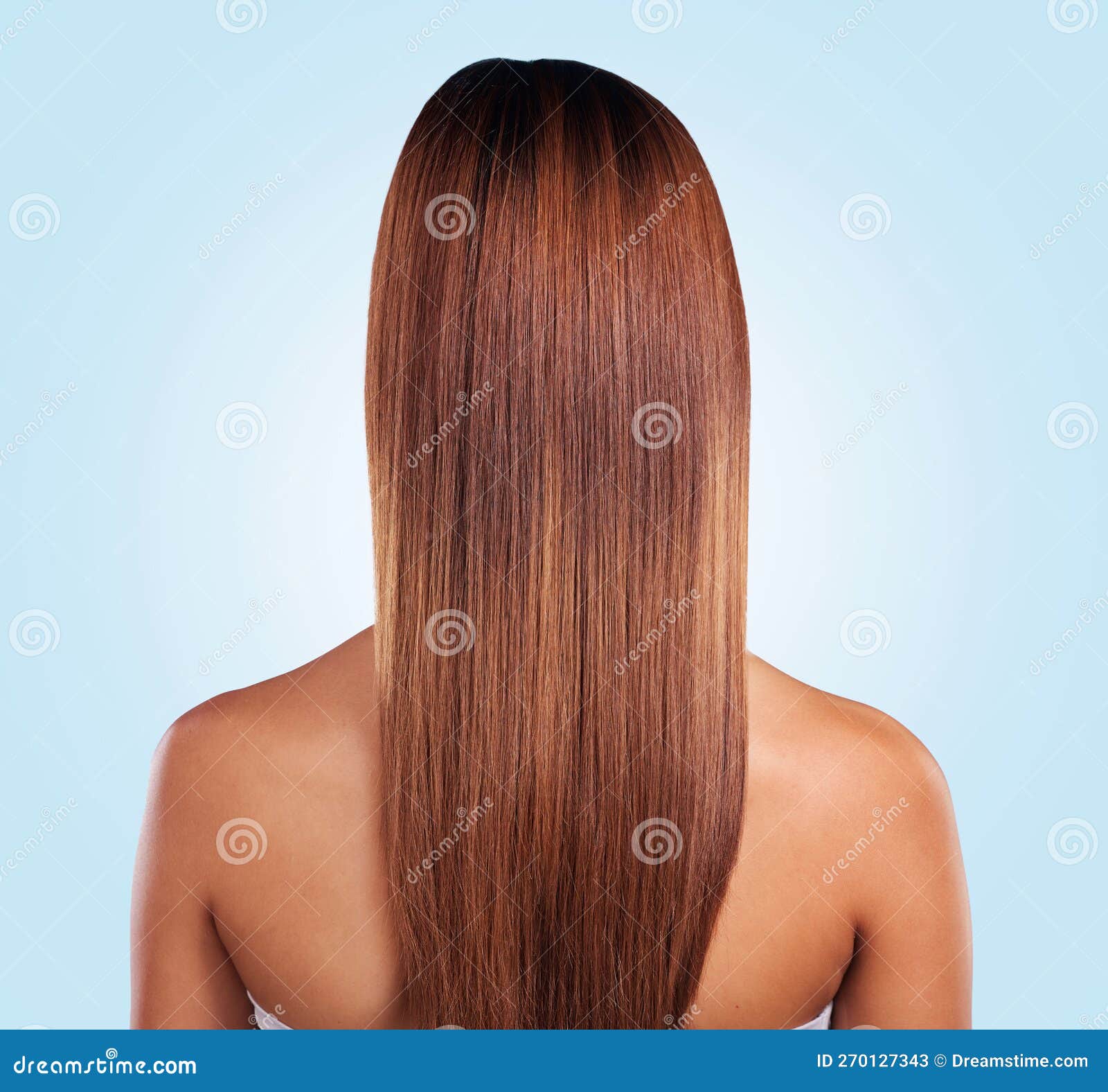 Beautiful Woman. Braid Tail Hairstyle. Back View. Stock Photo by  yuriyzhuravov