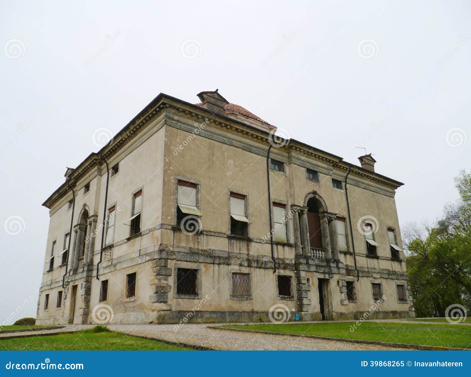 the back of la rocca pisana in lonigo in italy