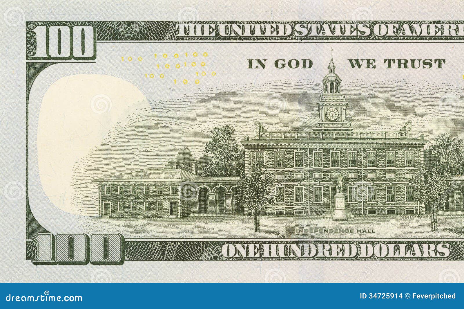 back left half of the new one hundred dollar bill