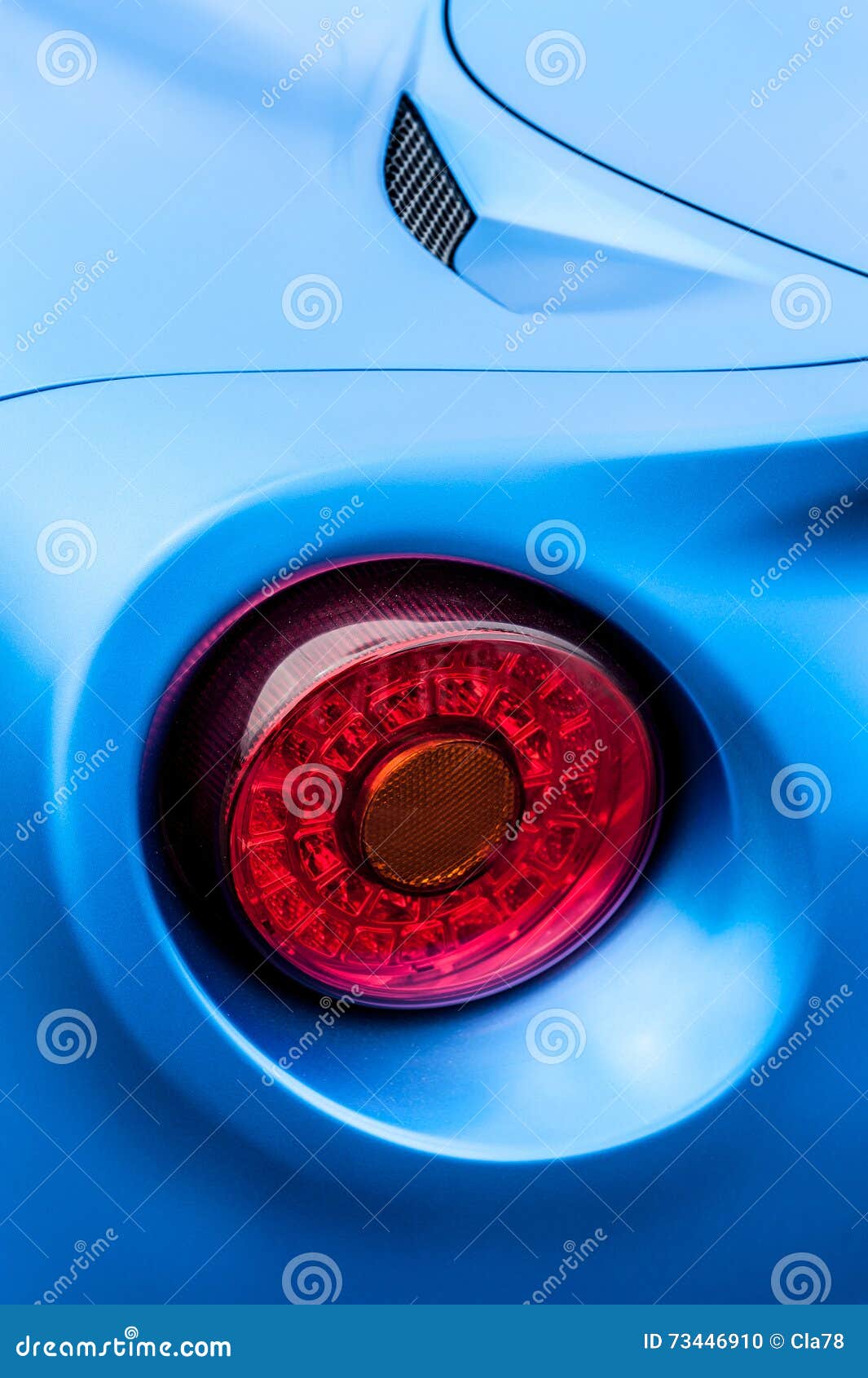 Back lights of a blue car stock photo. Image of color 73446910