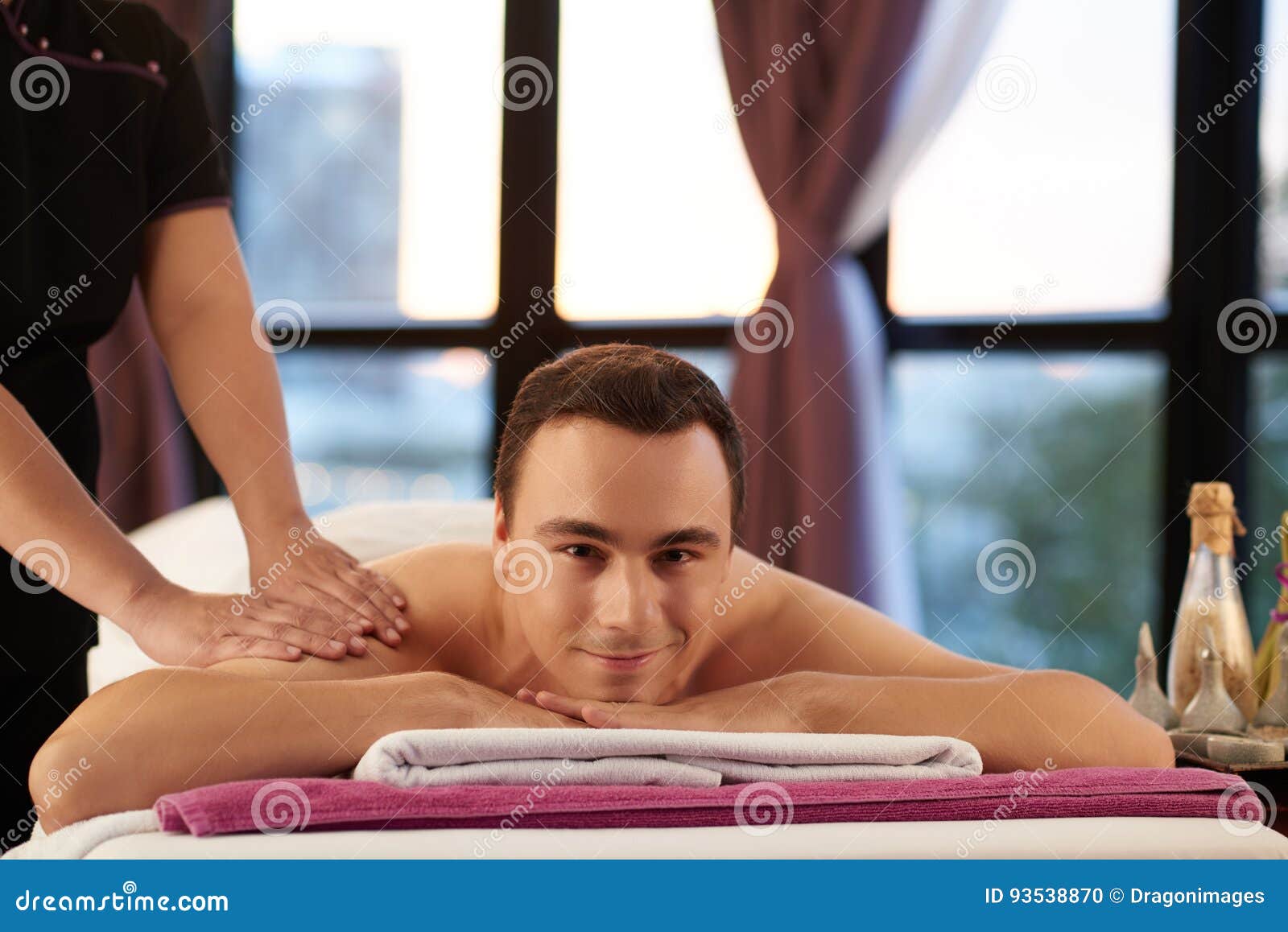 Man Love Back Massage at Spa Stock Image - Image of face, medicine:  211184165