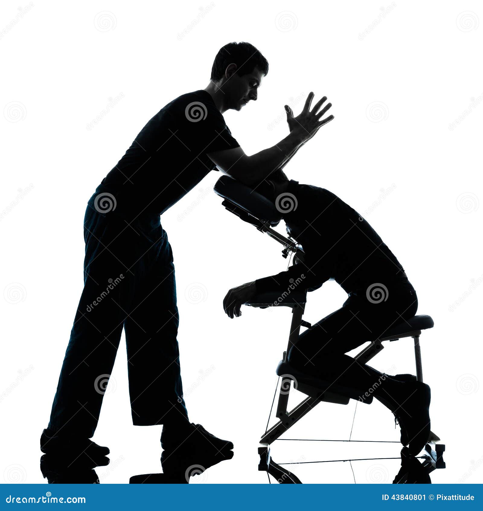 Back Massage Therapy With Chair Silhouette Stock Image Image Of Silhouette Medical 43840801