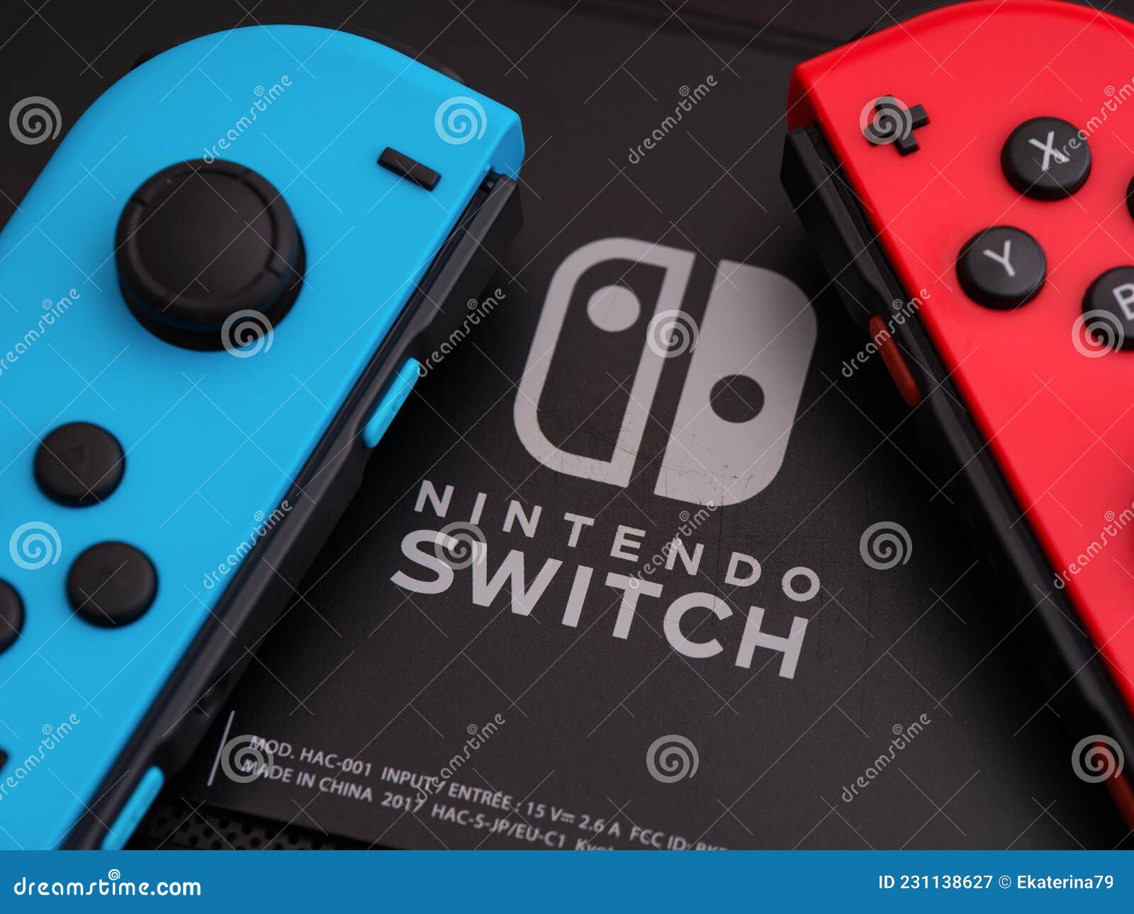 Back Of Nintendo Switch Video Game Console With Nintendo Switch Logo And  Two Joy-Cons Red And Blue Editorial Photography - Image Of Joycon, Hobbies:  231138627