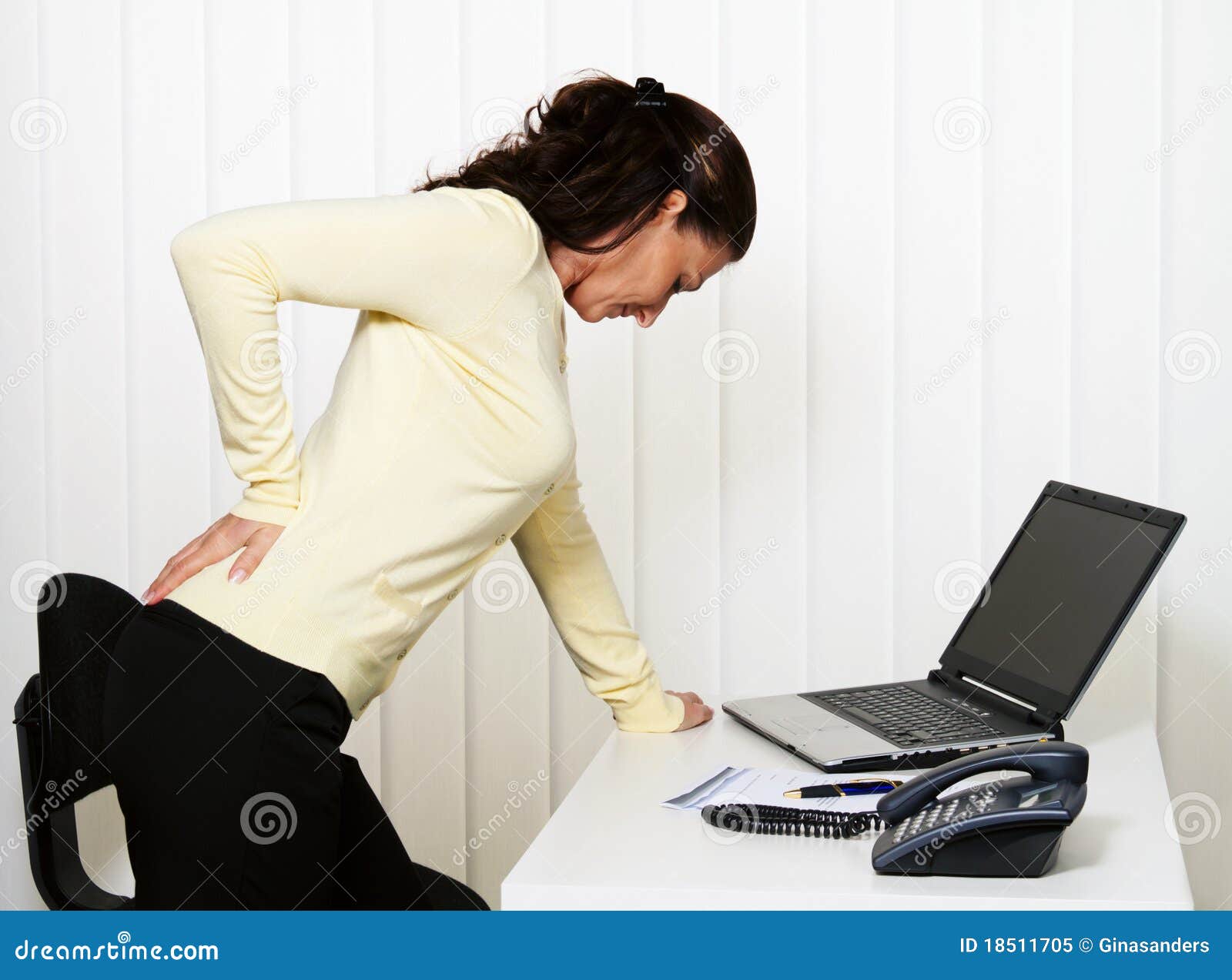 back pain of the intervertebral disc in office