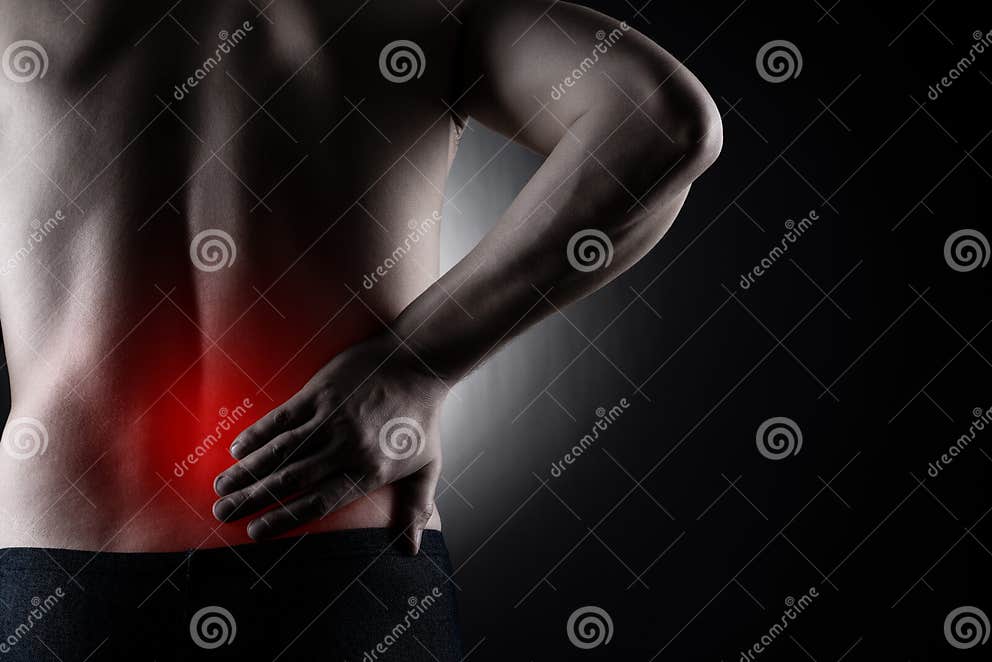 Back Pain Kidney Inflammation Ache In Man`s Body Stock Photo Image