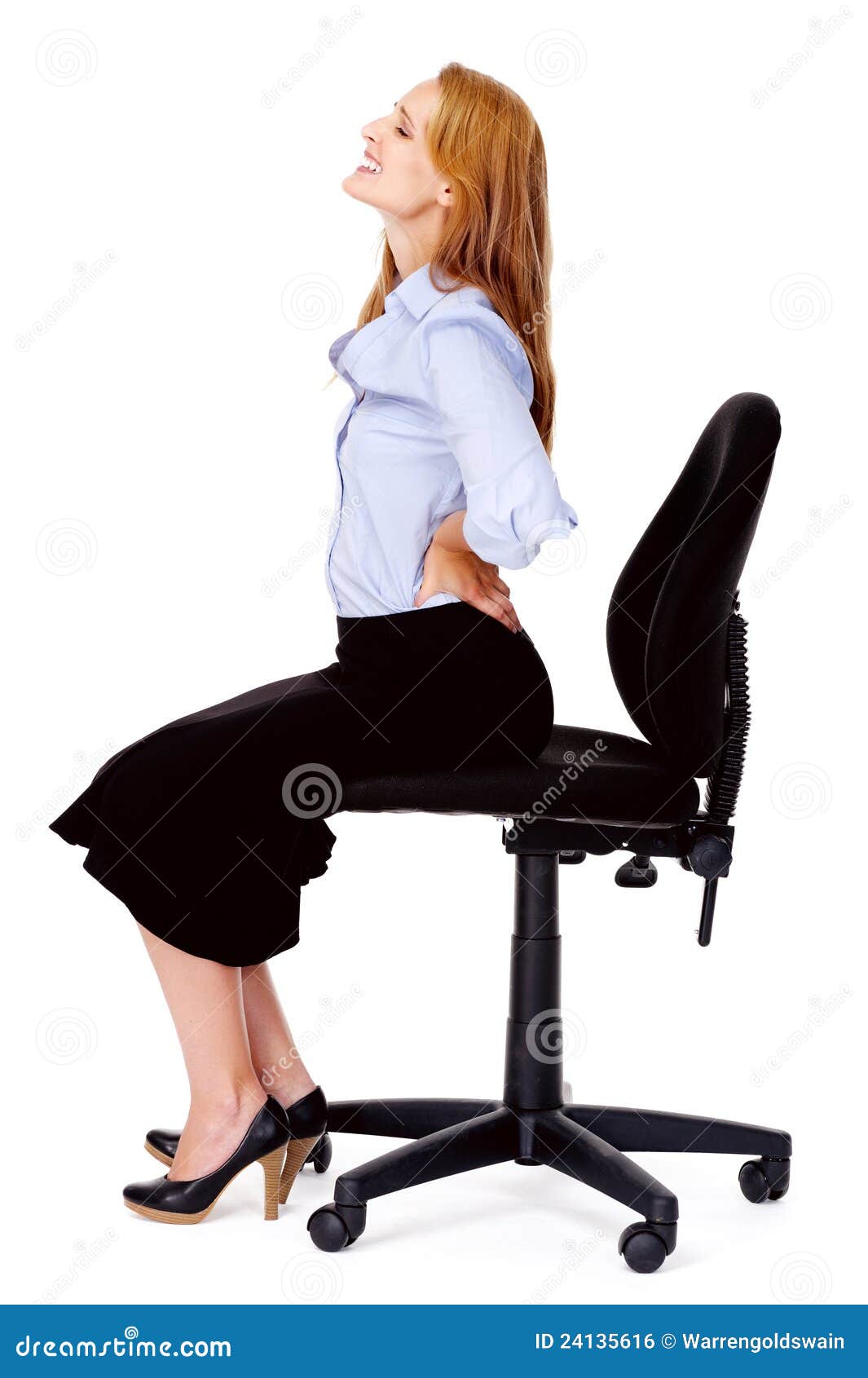 Back pain office chair stock photo. Image of attractive 24135616