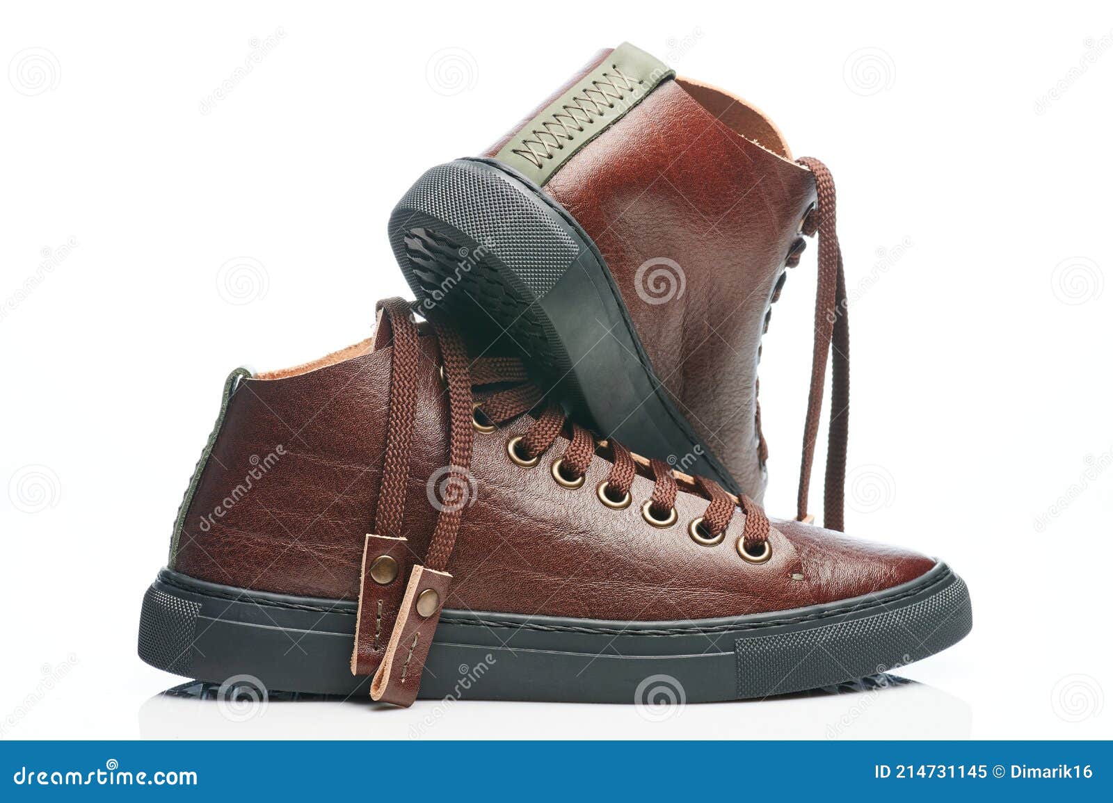 Back of Pair Brown Leather Keds Stock Image Image of classic, isolated 214731145