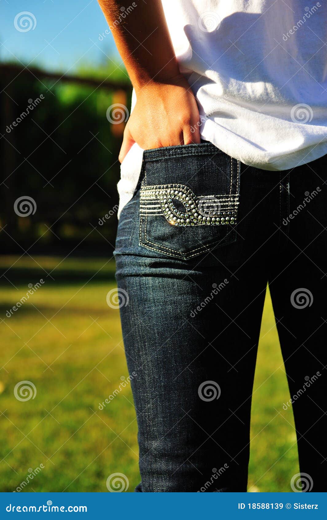 Back Pocket stock image. Image of girl, pockets, garden - 18588139