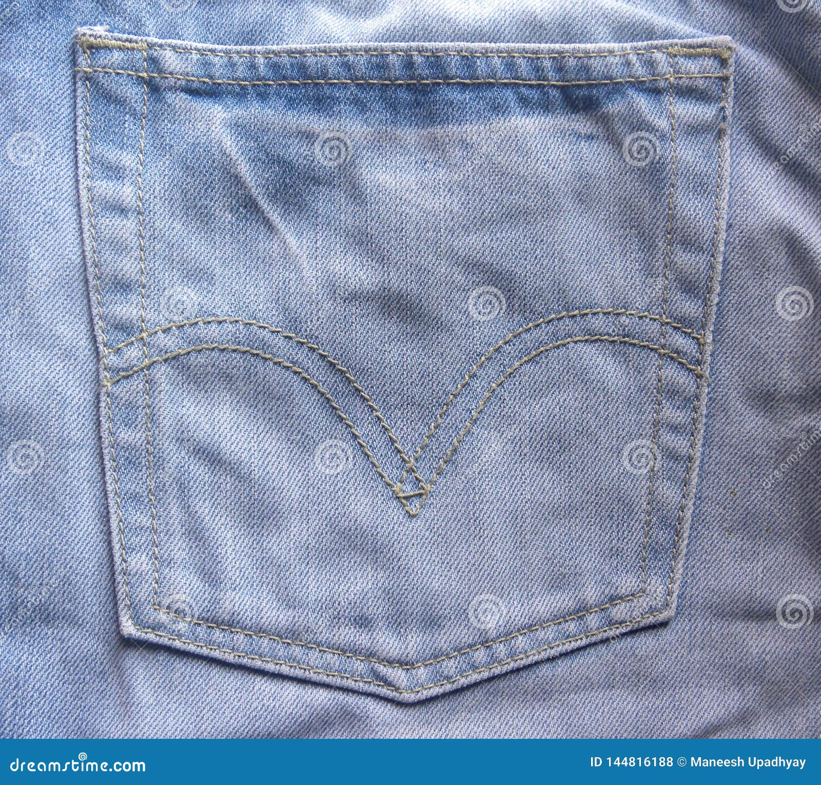 Back Pocket of Light Blue Jeans Stock Photo Image of decoration, dress 144816188