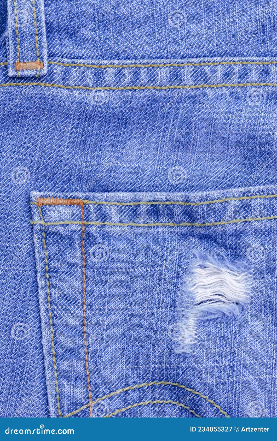 Back Pocket of Ripped Jeans Stock Image Image of pocket, ripped