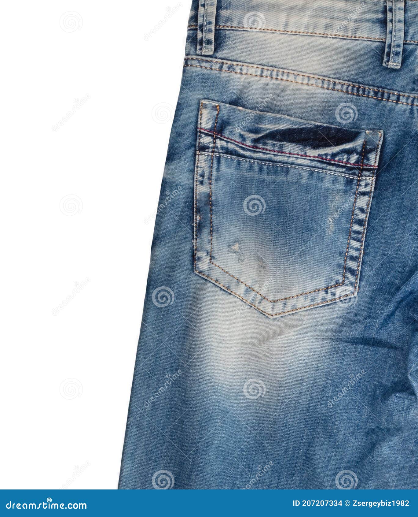 Two Piles of Blue Jeans Isolated on White Background. Jeans Have White  Faded Spots, Ripped Holes Stock Image - Image of jeans, pocket: 210101115