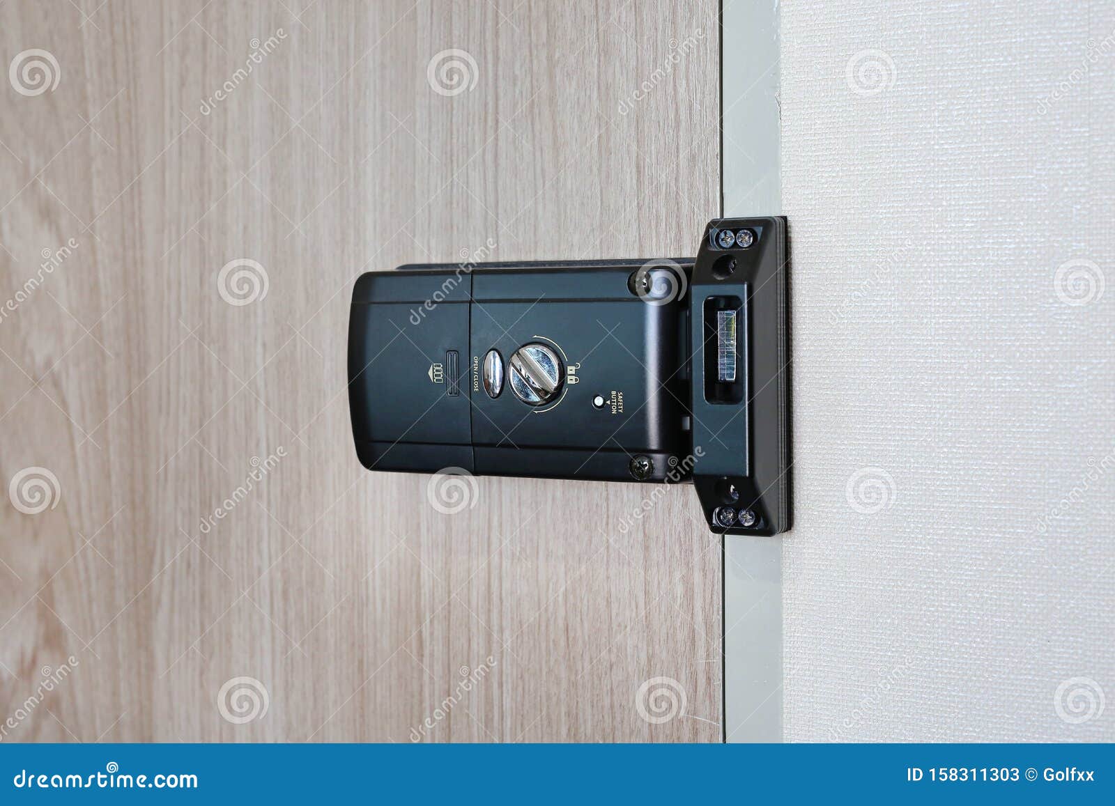 Back Side of an Electronic Door Lock Room Stock Image Image of