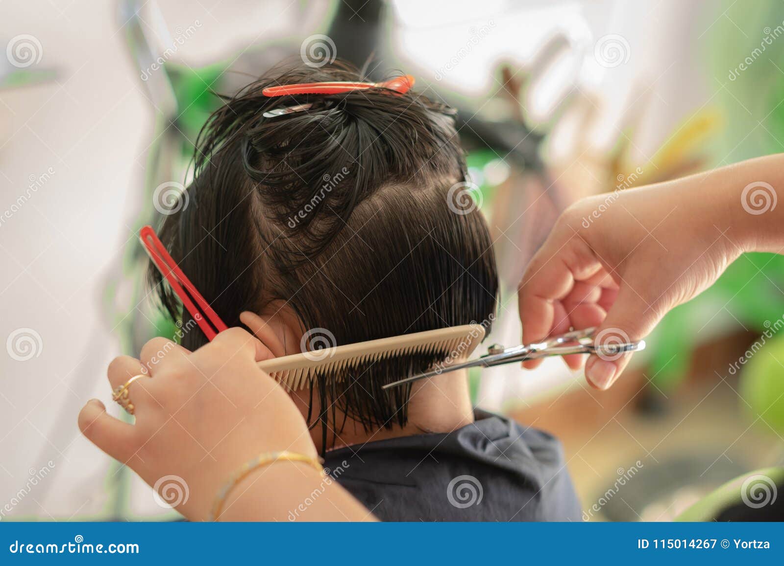 A Girl Hair Cut in Barber Salon Stock Image - Image of child, professional:  115014267