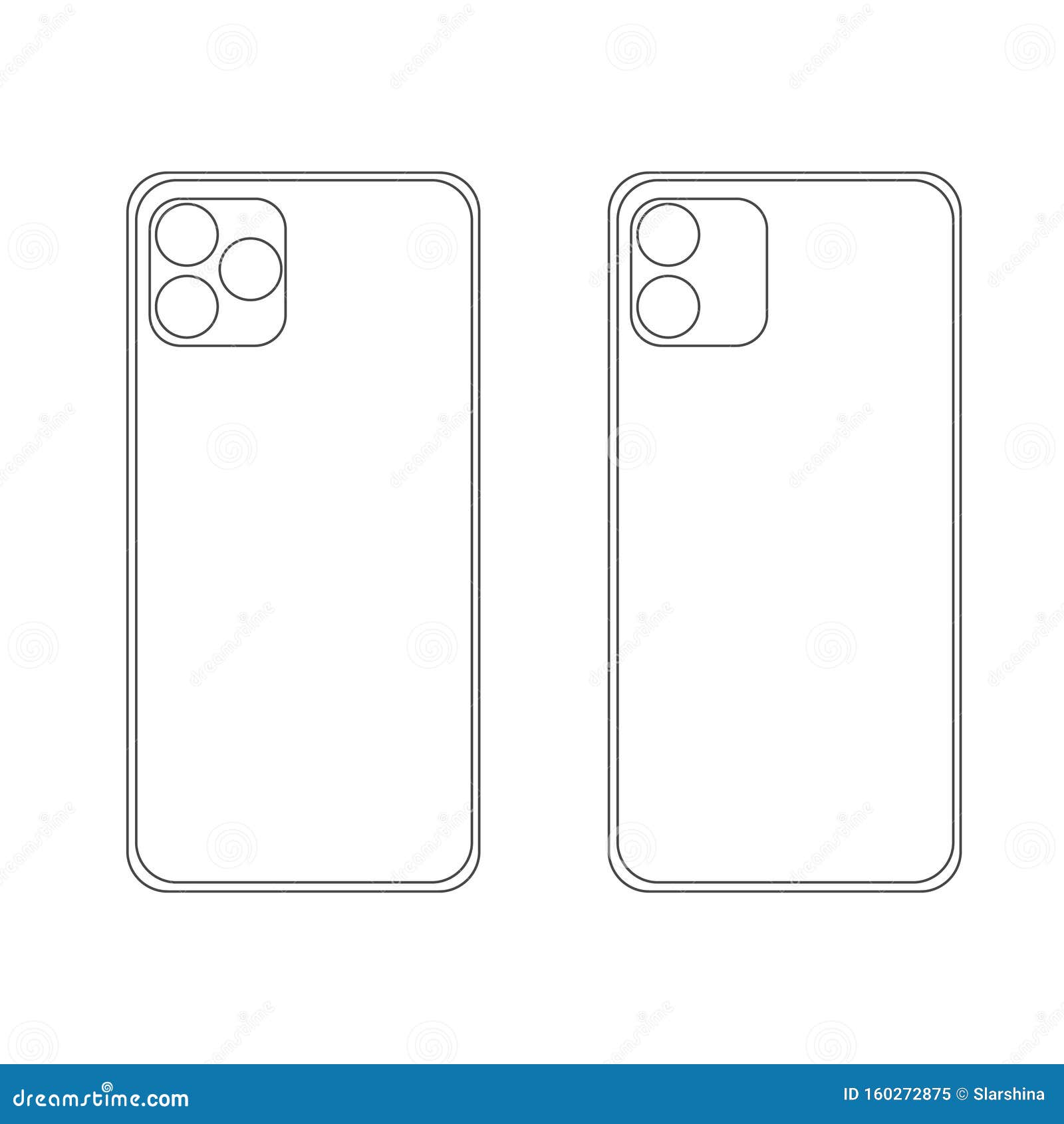 Back Side New Iphone 11 Pro Max. Vector Simple Graphic Illustration