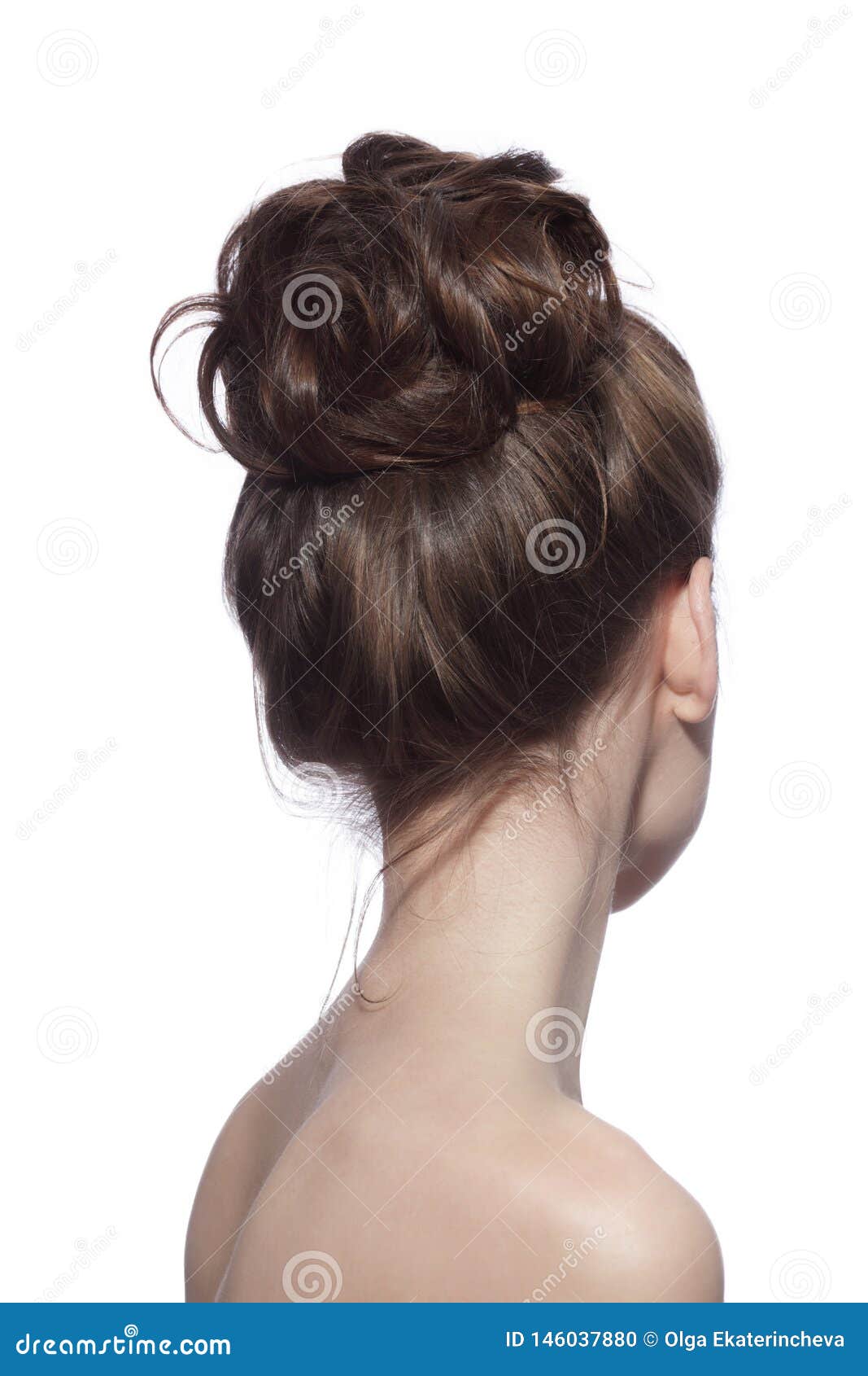 Back of Slim Woman with Fancy Prom Hair Bun Stock Photo - Image of hairstyle,  slim: 146037880