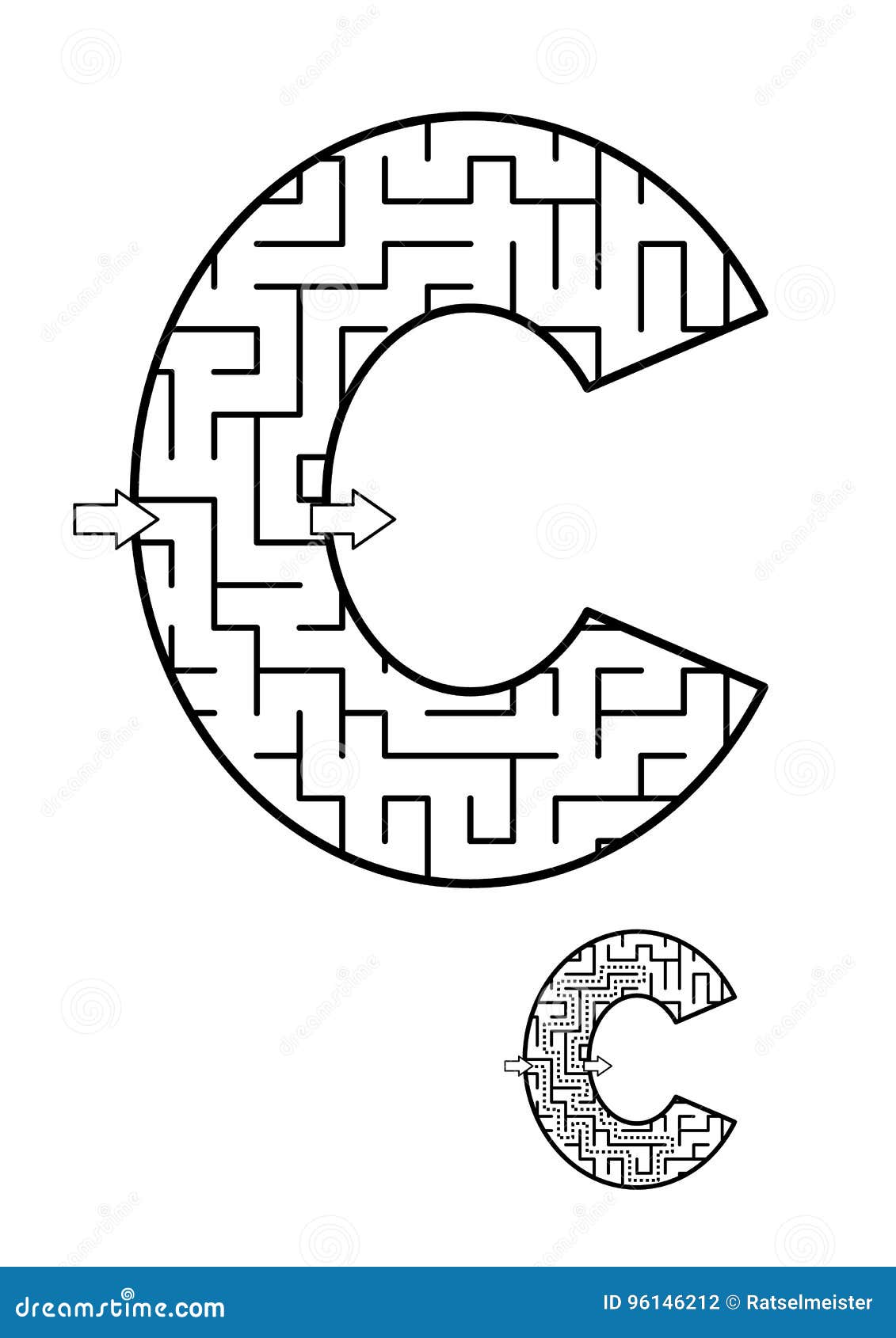 back to school abc activity letter c maze for kids stock vector illustration of literacy letter 96146212