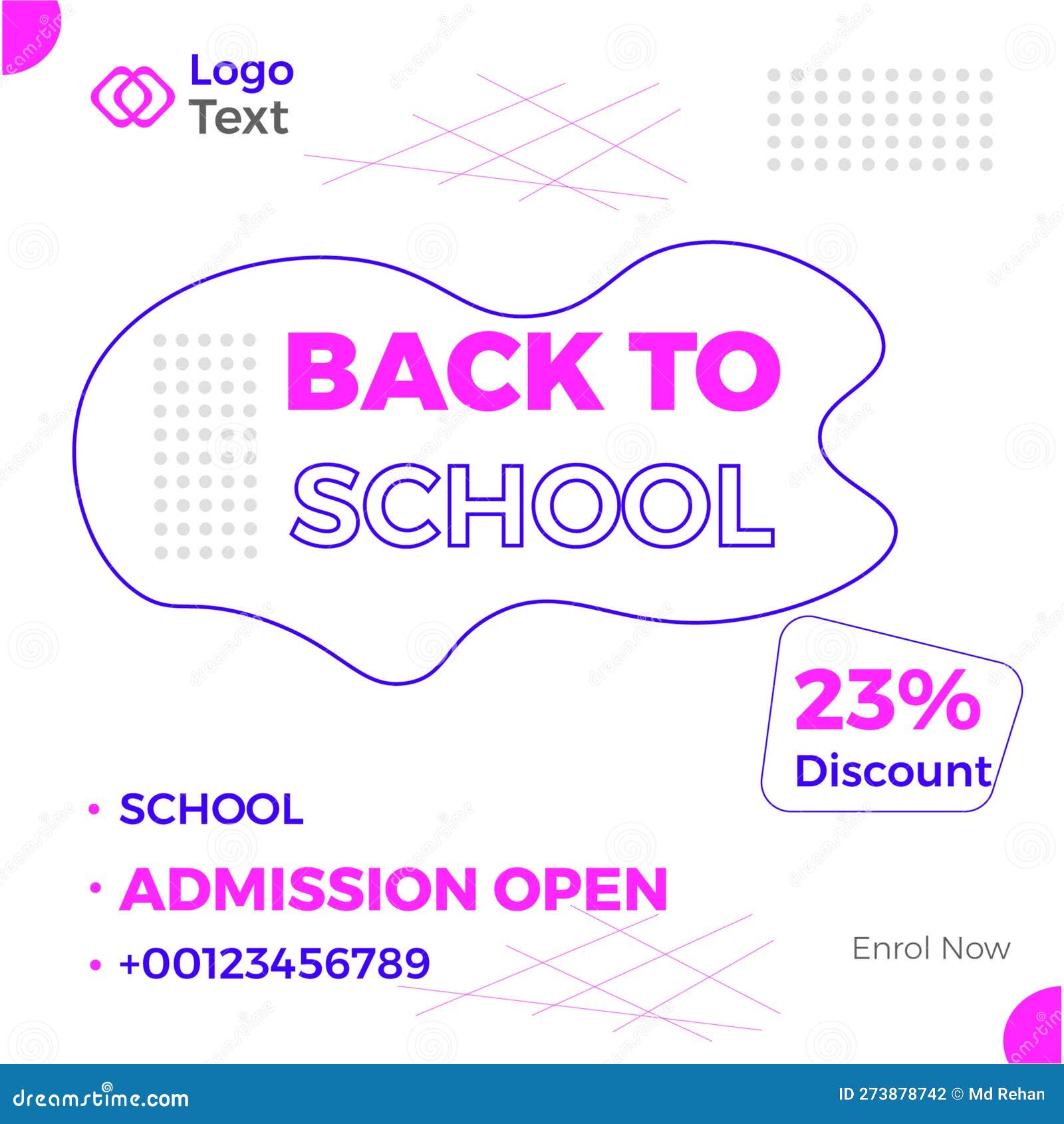 School Admission Social Media Post Template Vector Illustration school-admission-social-media-post-template-vector-illustration