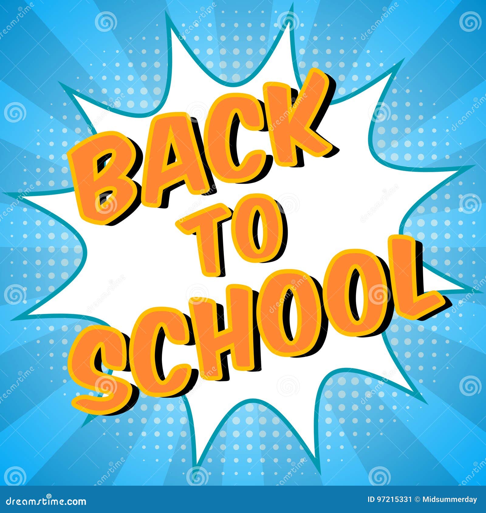 back to school background. comic speech bubble with halftone effect. colorful digital promo text. education concept
