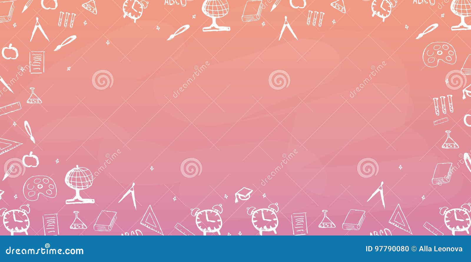Back To School Background. Education Banner. Vector Illustration. Stock  Illustration - Illustration of colorful, background: 97790080