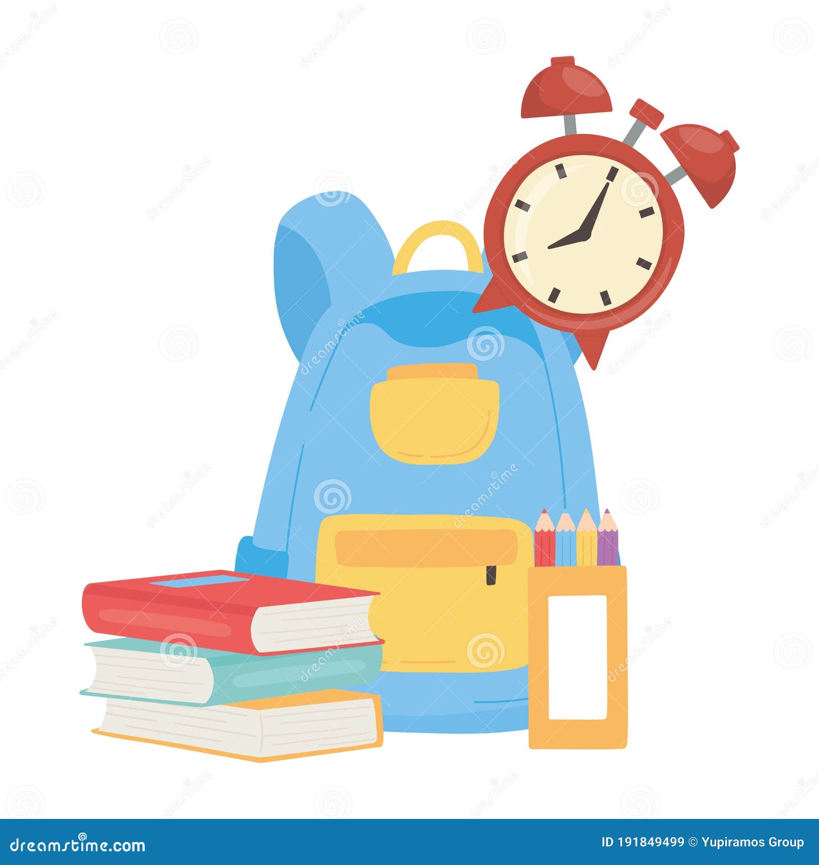 Back to School Clipart-school backpack with pencils and books clip art