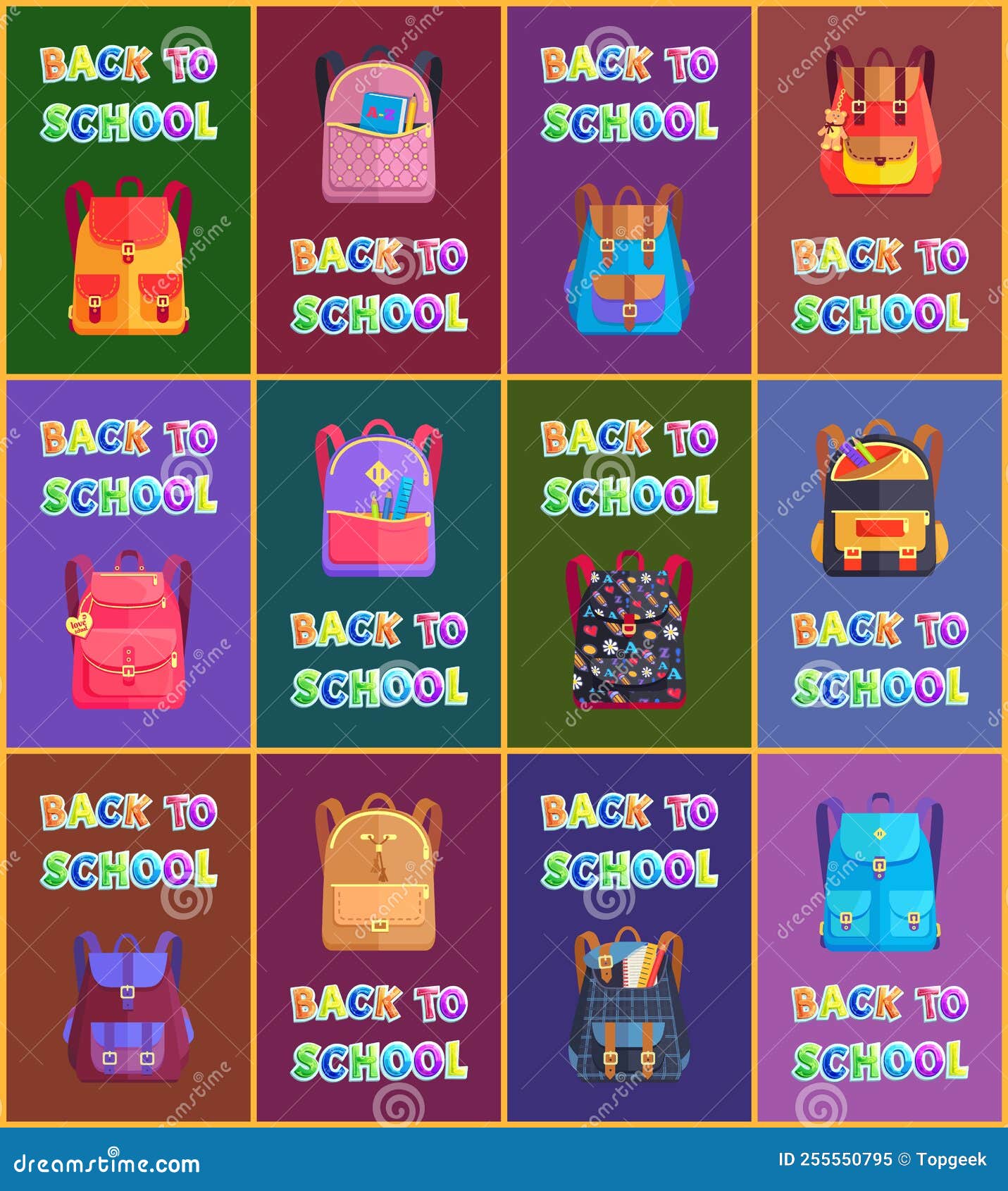 back to school bags of pupils  