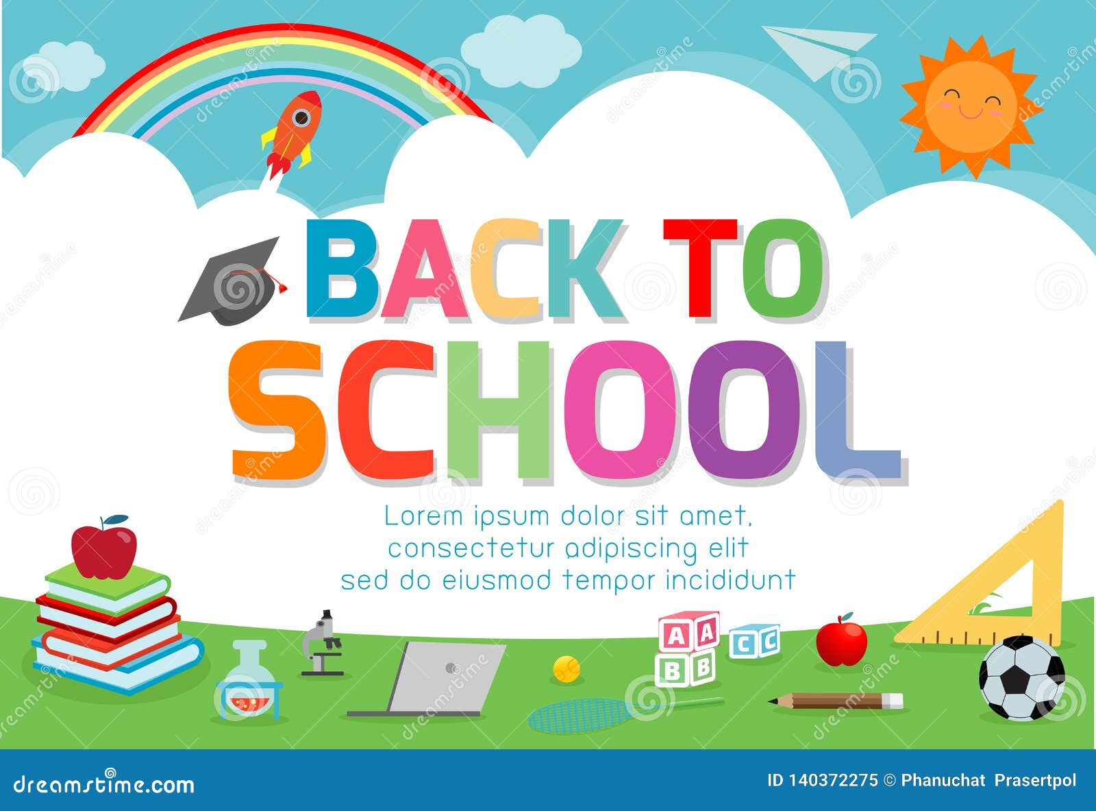 Back To School Banner Background Welcome Back To School Cute School Kids Education Concept Template For Advertising Brochure Stock Vector Illustration Of Background Layout