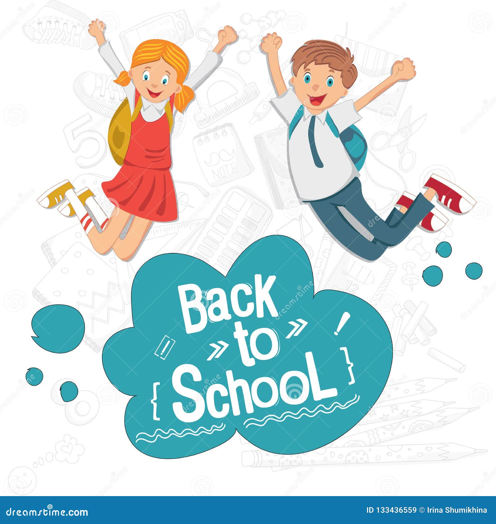 Back To School Cheerful Students Are Happy And Go To School Students In School Uniform Stock Illustration Illustration Of Backpack Happy Back To School Cheerful Students Are Happy And Go To School Students In School Uniform Stock Illustration Illustration Of Backpack Happy