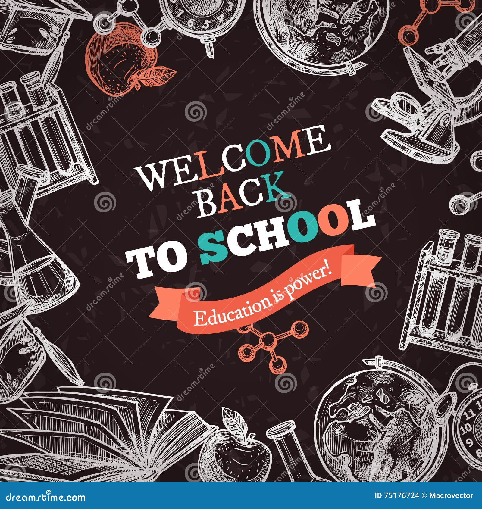 Back To School Education Poster Stock Vector - Illustration of poster,  background: 75176724
