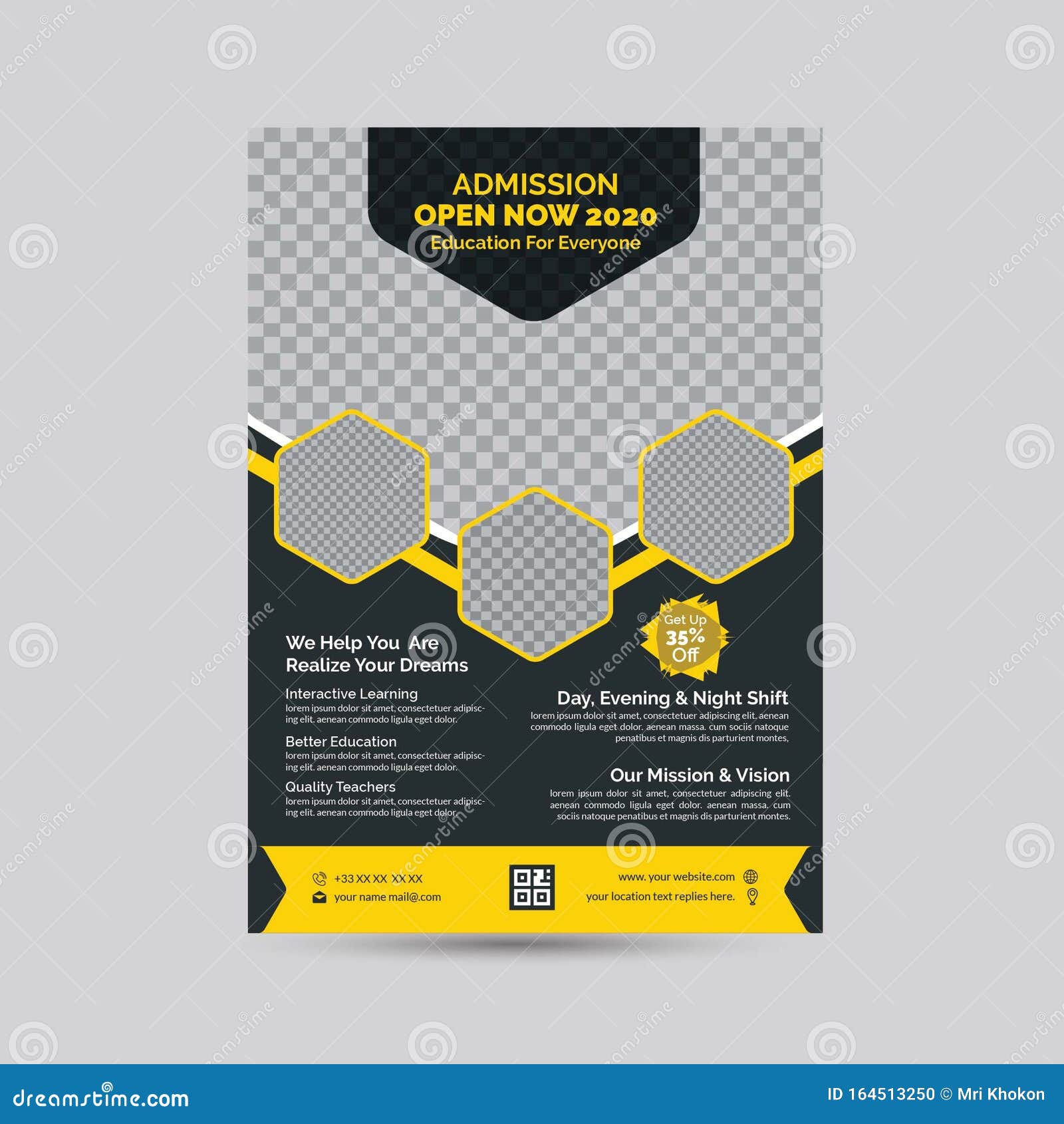 Back To School Flyer Poster Template Stock Illustration Illustration Of Study Admission 164513250
