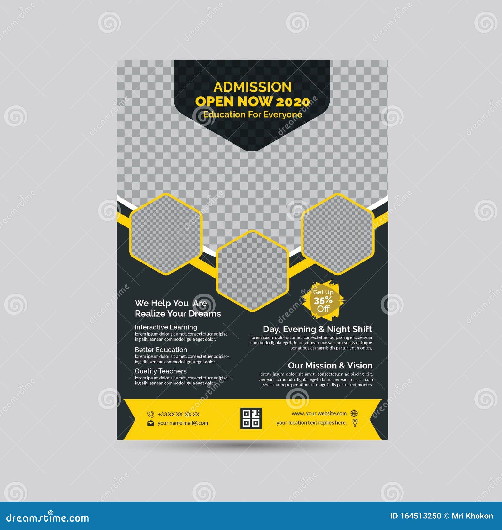 Back To School Flyer & Poster Template Stock Illustration - Illustration of  study, admission: 164513250