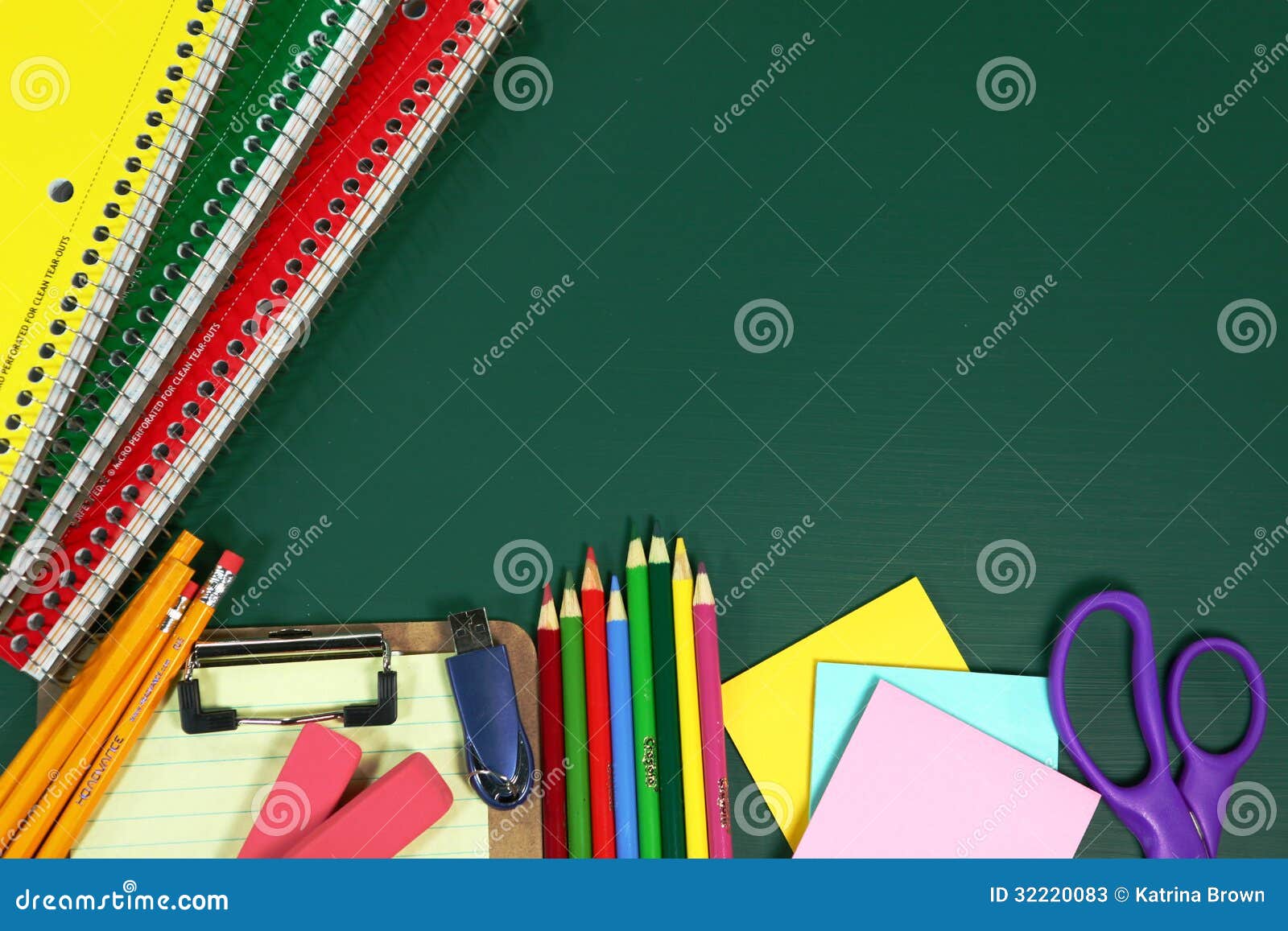 back to school items with copy space
