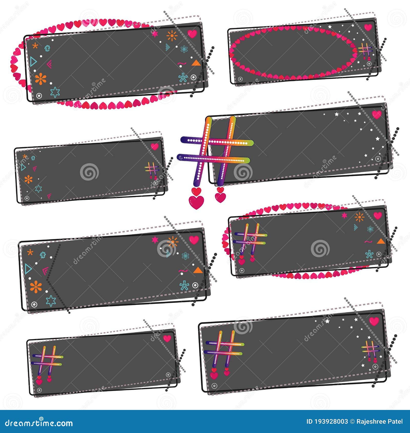 back to school labels. blank frames set. heart frame labels. hashtag blank label stickers. chalkboard style stationery .