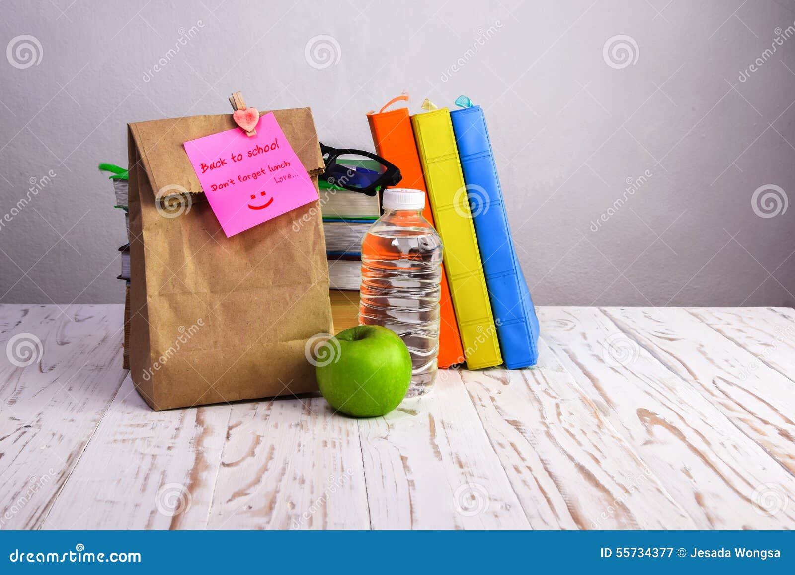 Back To School Lunch Paper Sack Stock Image - Image of life, sticky