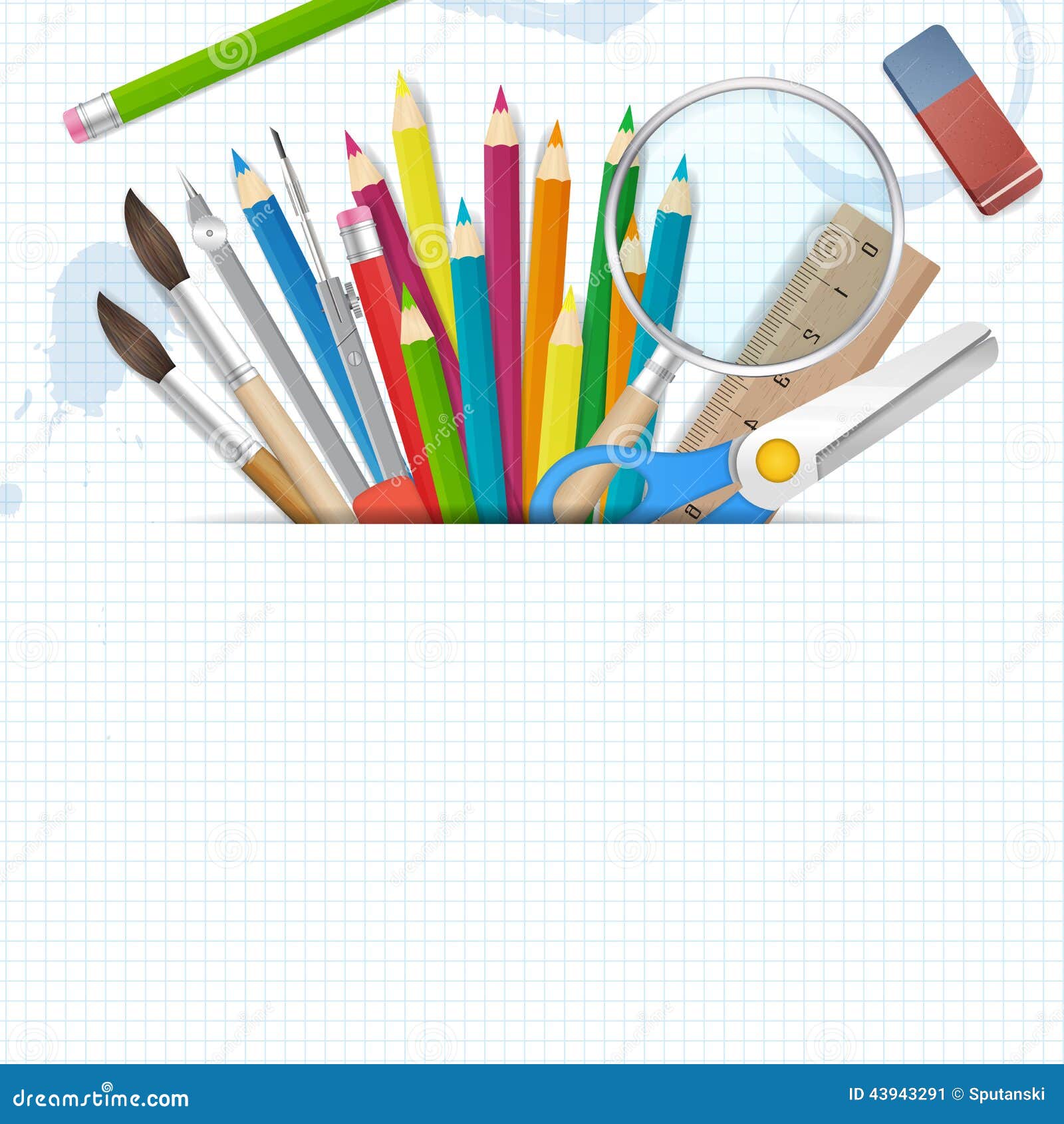 Back To School Poster Background with Place for Text Stock Vector -  Illustration of craft, equipment: 43943291