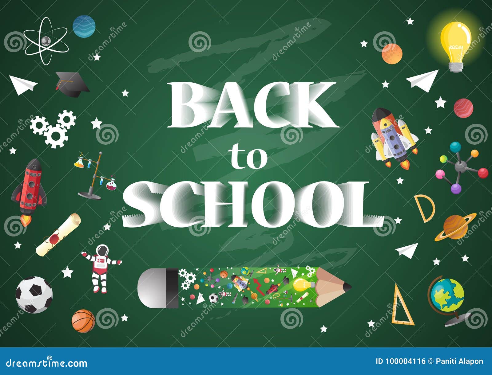 Back To School of Poster and Banner and Green Background for Education  Related Stock Vector - Illustration of holiday, return: 100004116