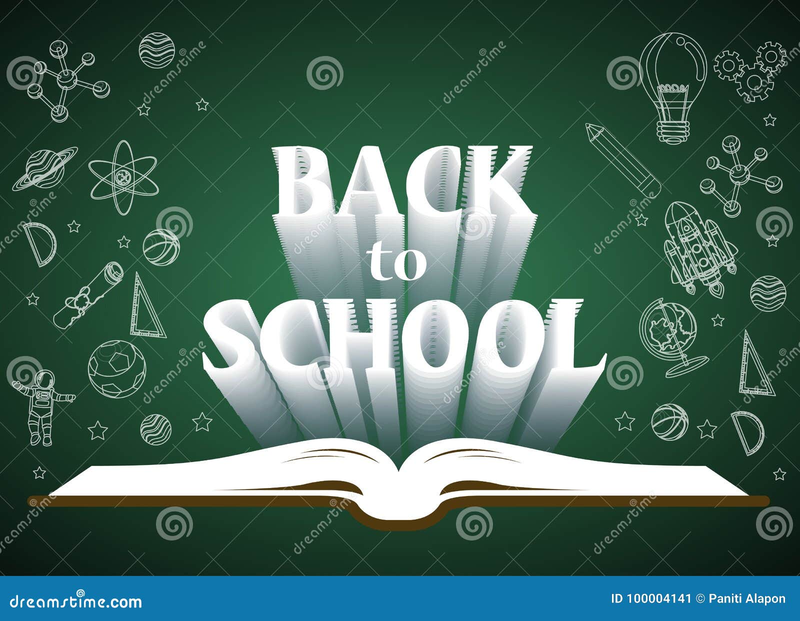 Back To School of Poster and Banner and Green Background for Education  Related Stock Vector - Illustration of poster, back: 100004141