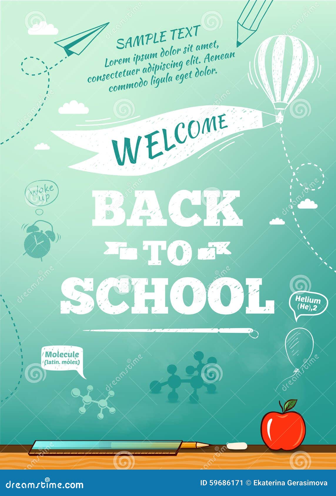 Back To School Poster, Education Background Stock Vector - Illustration