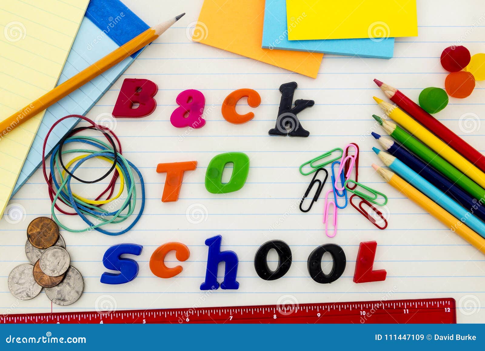 Back To School Message Supplies Encouragement Stock Image - Image of  background, alphabet: 111447109