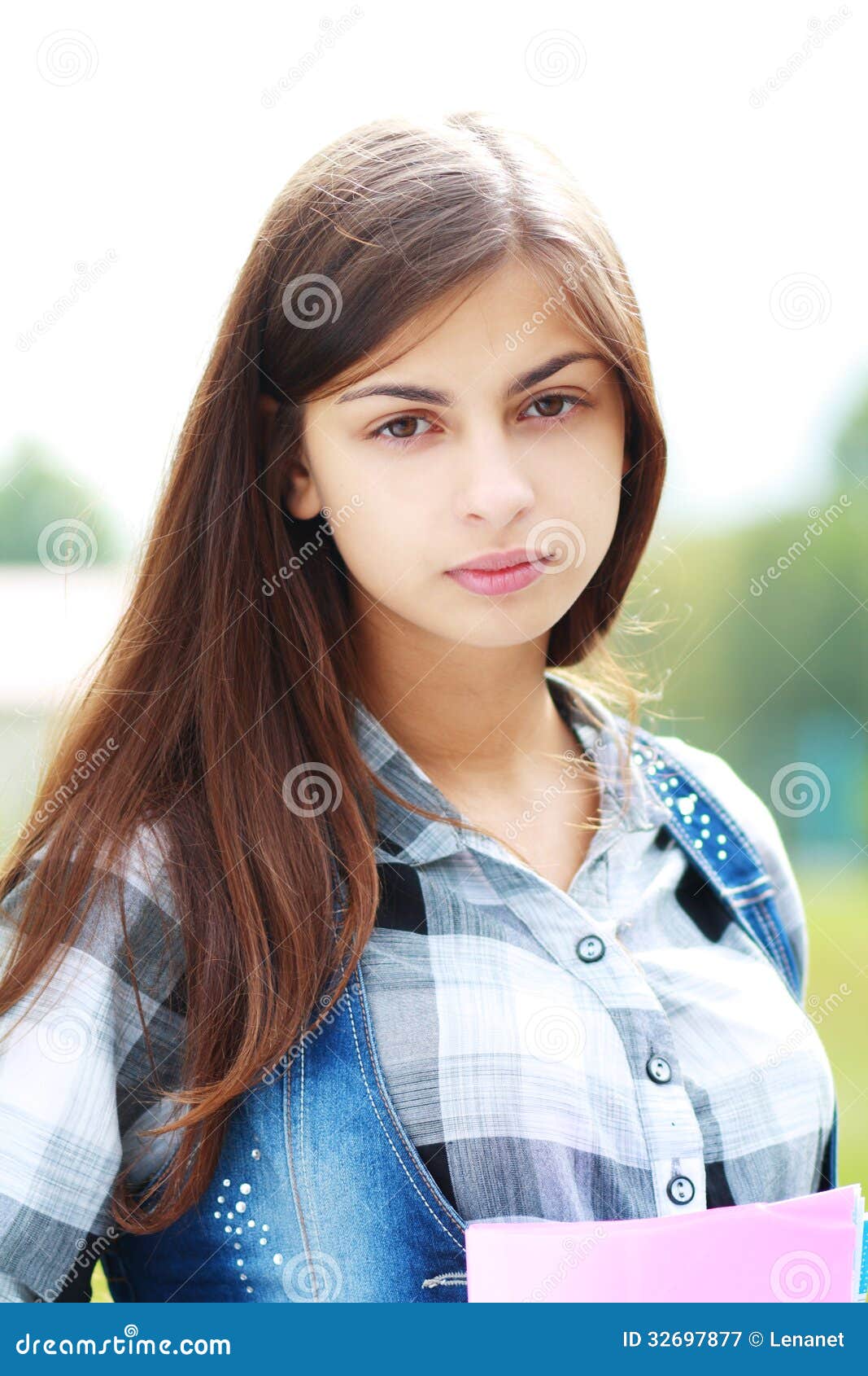 Back To School Teen Girl Outdoor Stock Image Image Of