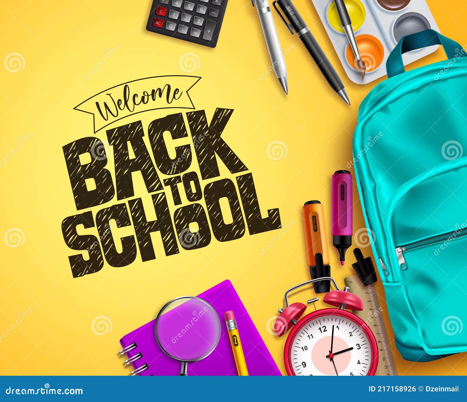 Back to school vector design. Welcome back to school text with