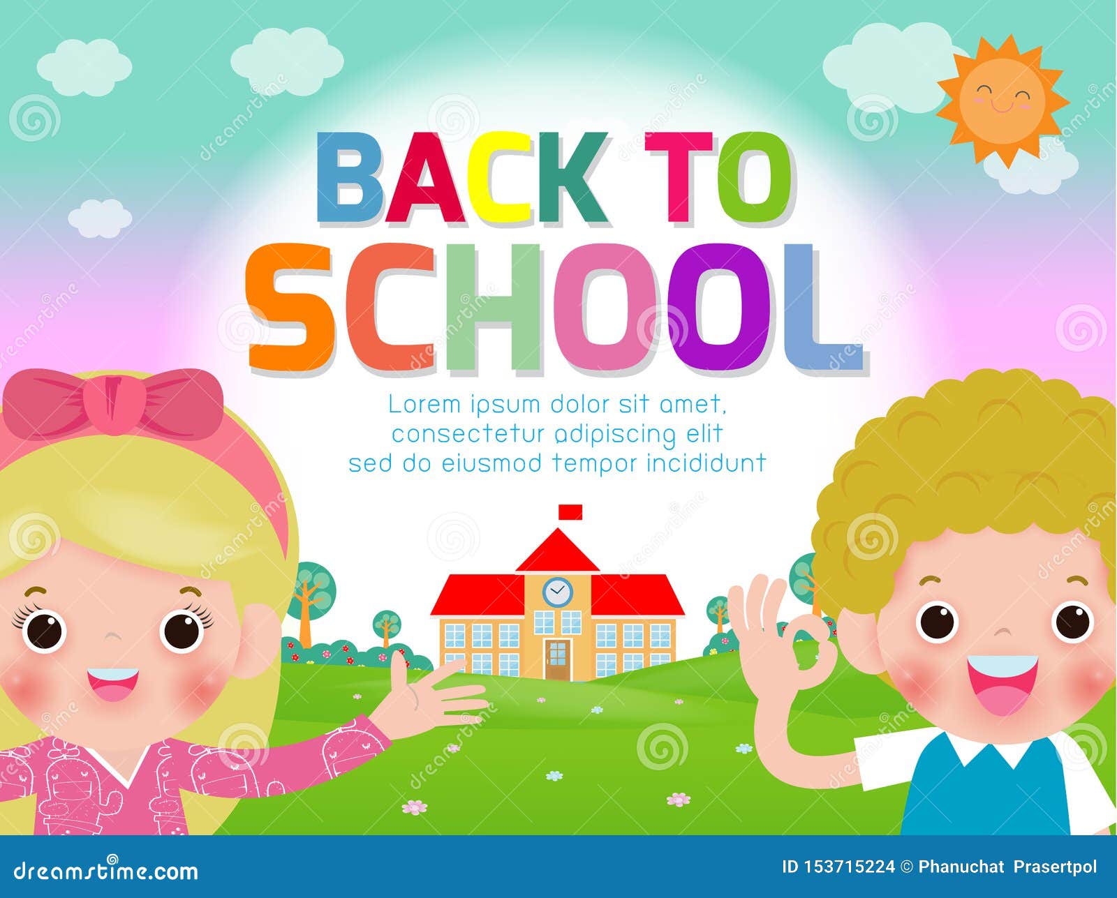 Back To School Vector Banner Design with Happy Children, Poster Background  Cover Book, Web, Flyer, Banner and Template. Stock Vector - Illustration of  flyer, activity: 153715224