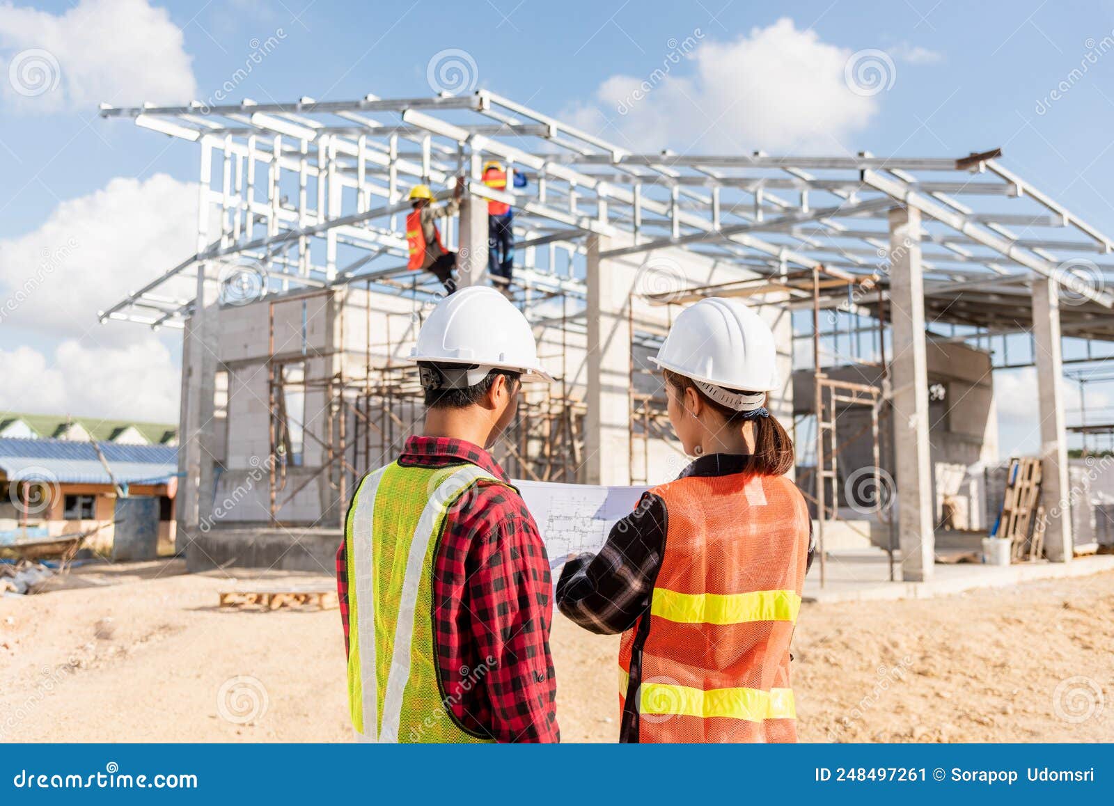 Back Two Architect and Client Discussing Help Create Plan with